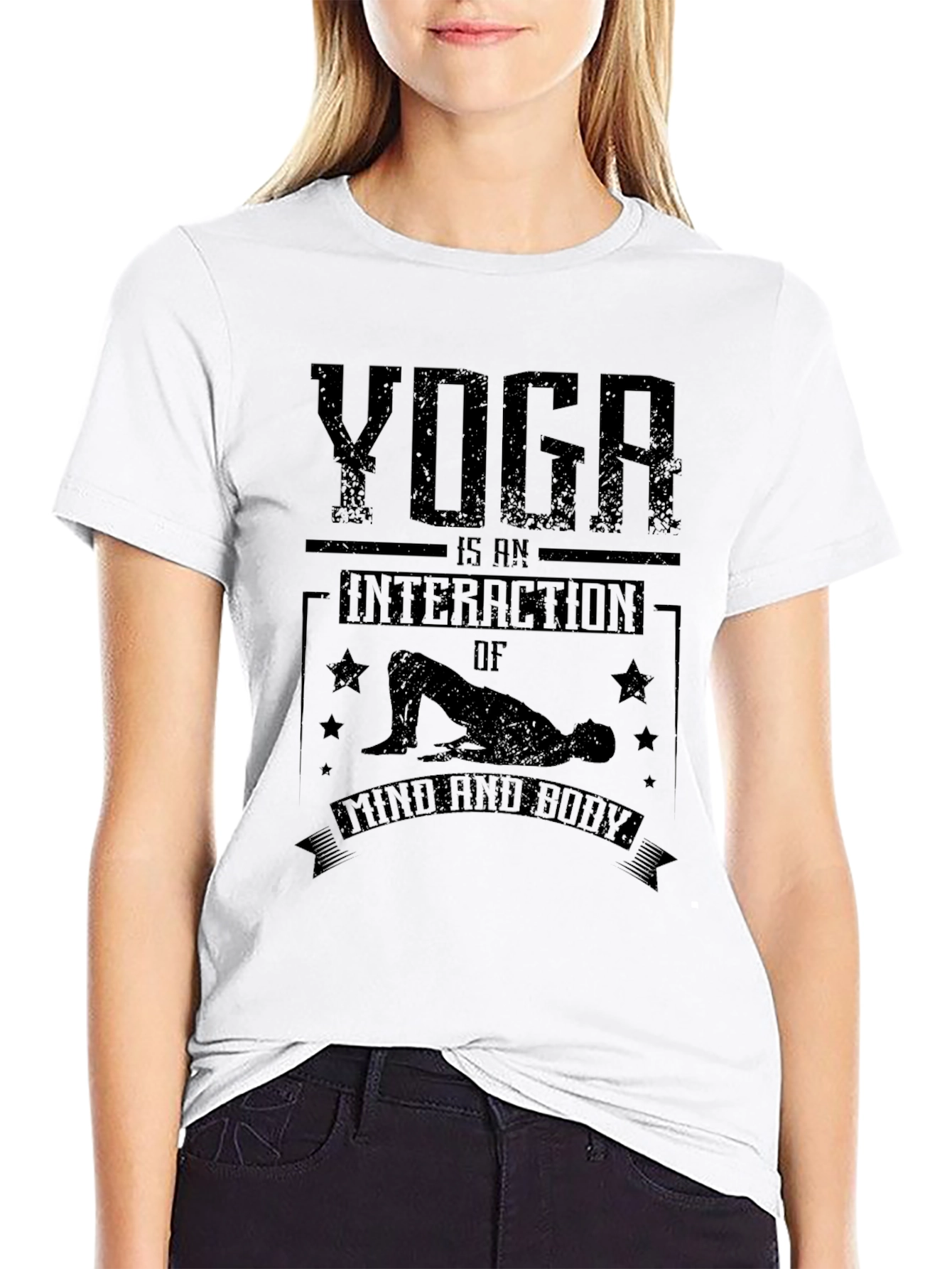 Yoga Interaction Mind & Body Black T-Shirt
