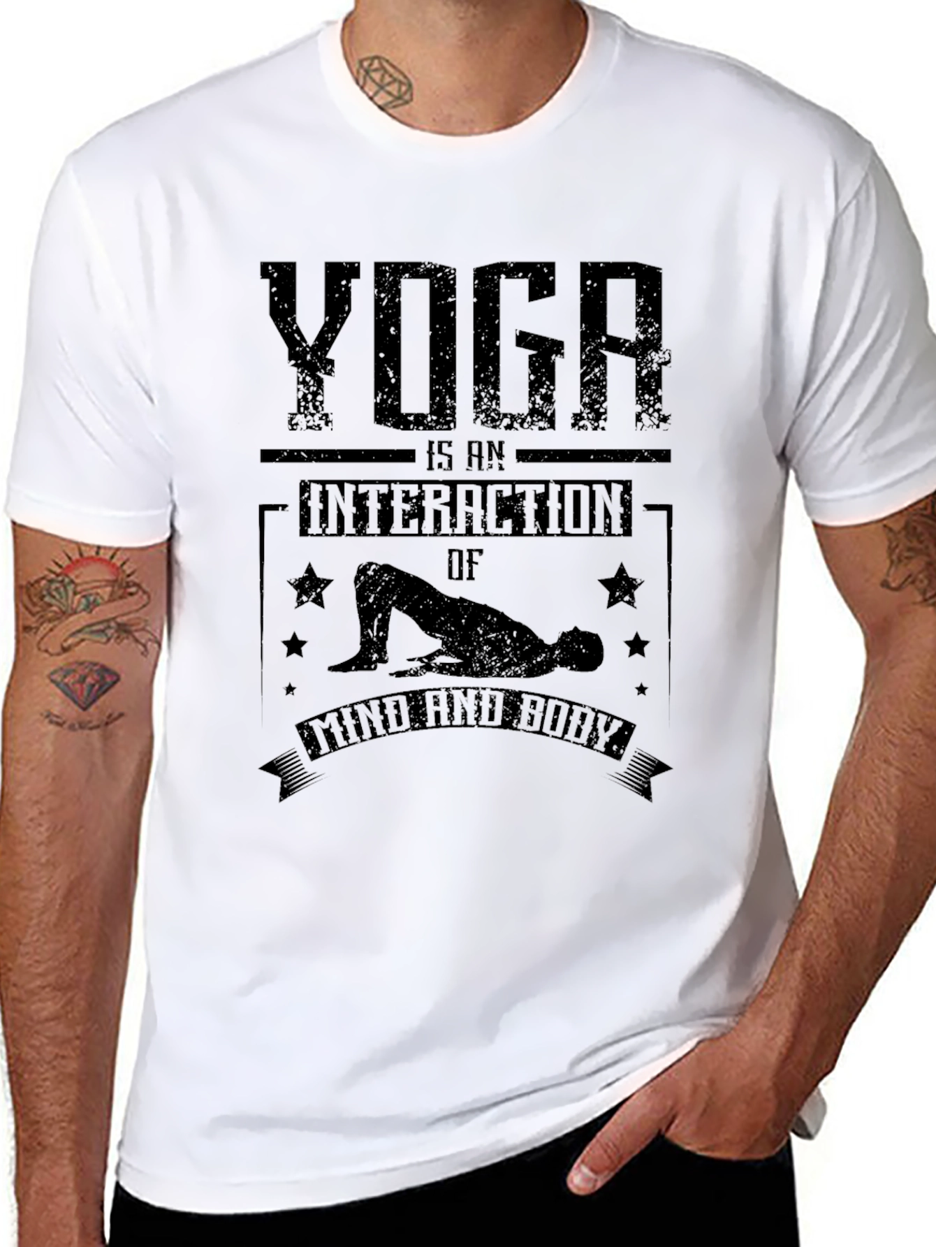 Yoga Interaction Mind & Body Black T-Shirt