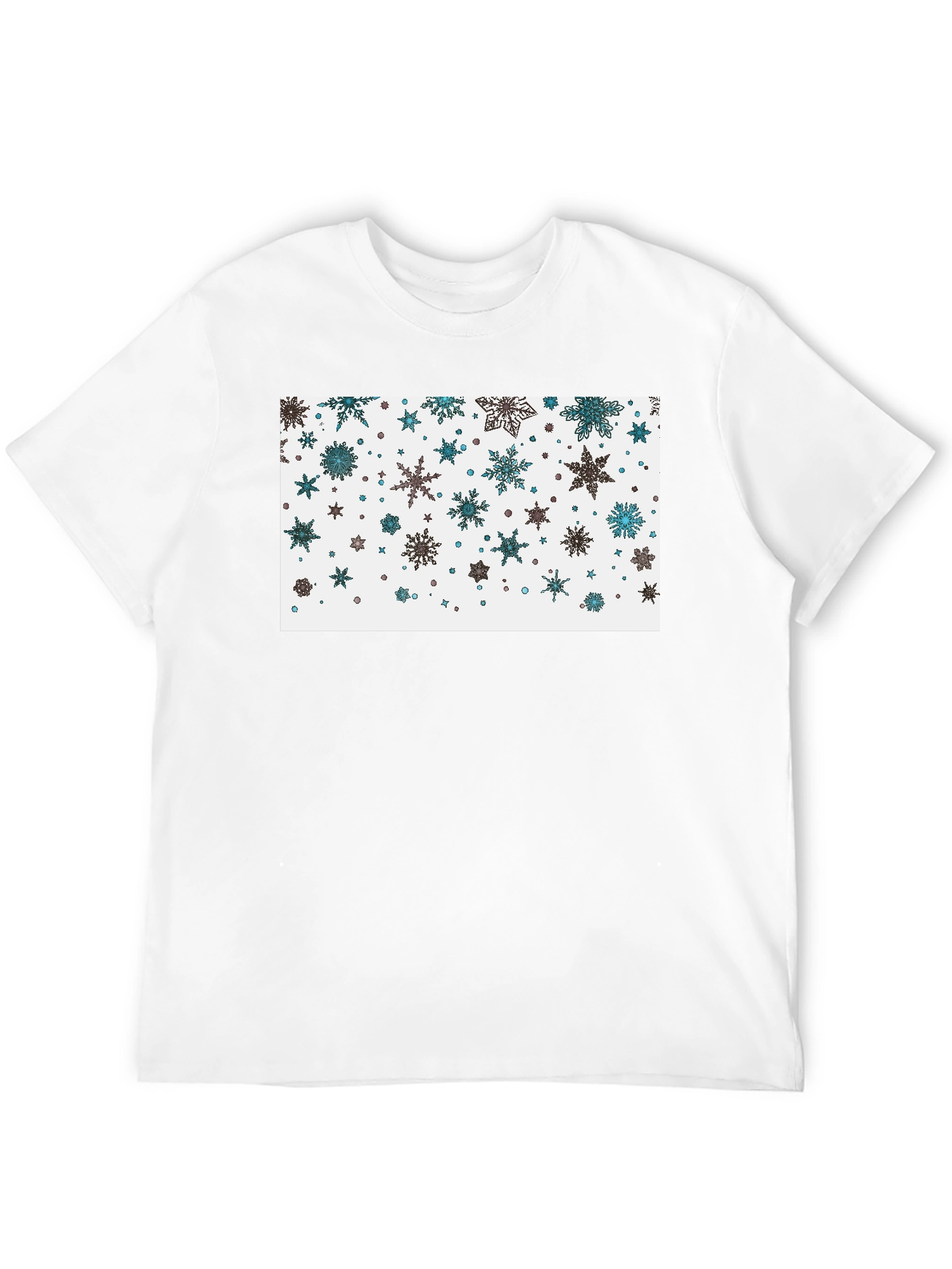 Snowflake Pattern Black T-Shirt