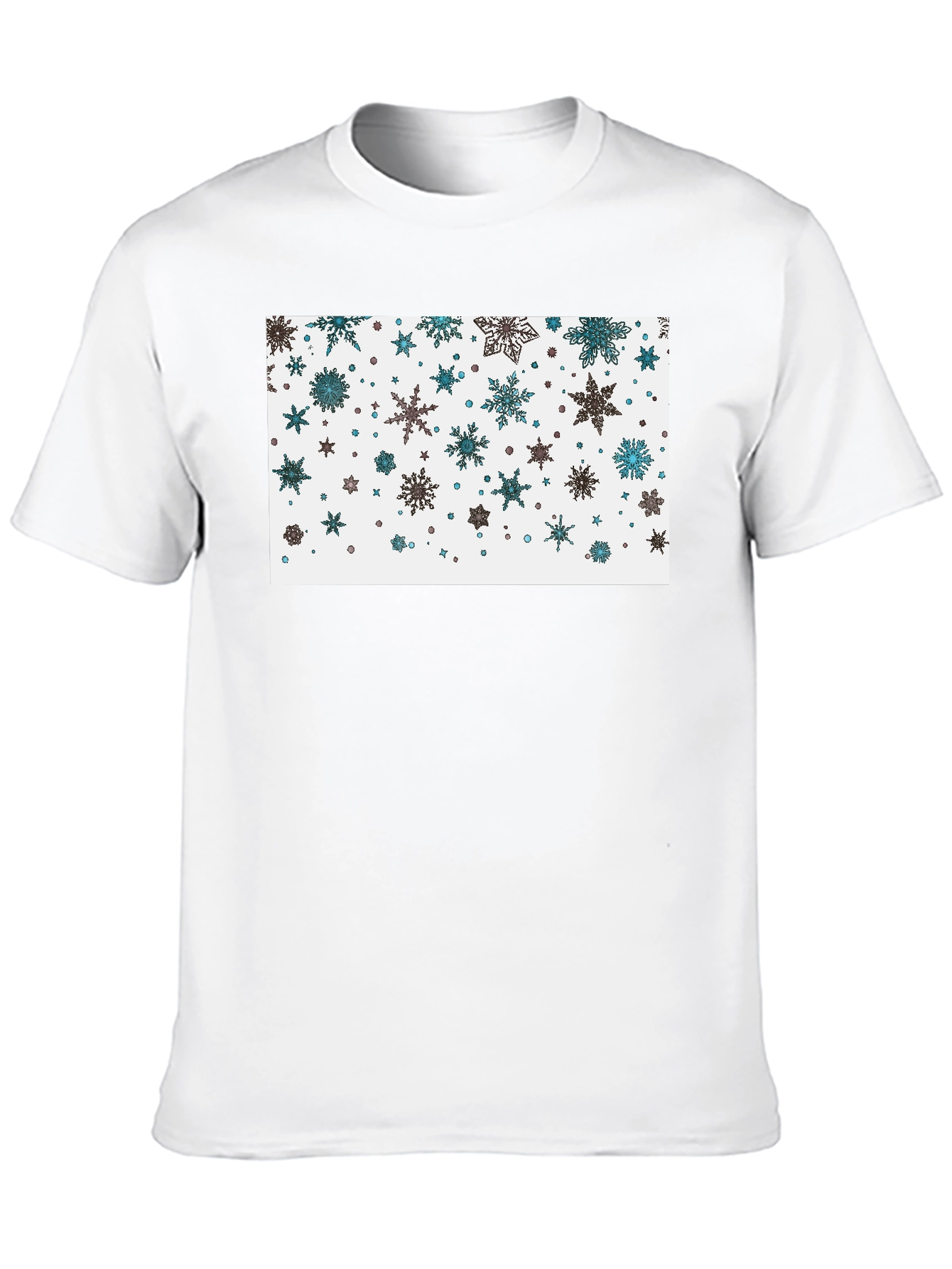 Snowflake Pattern Black T-Shirt