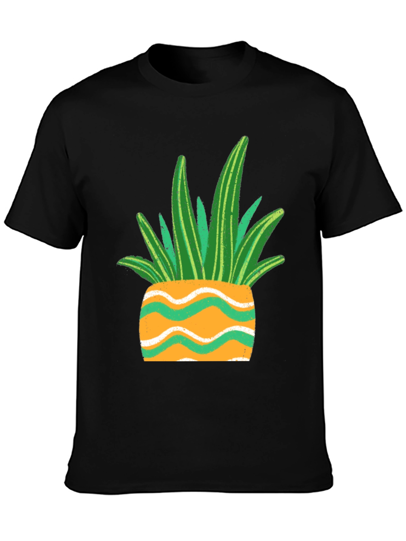 Unique Plant Pot Graphic Tee - Black
