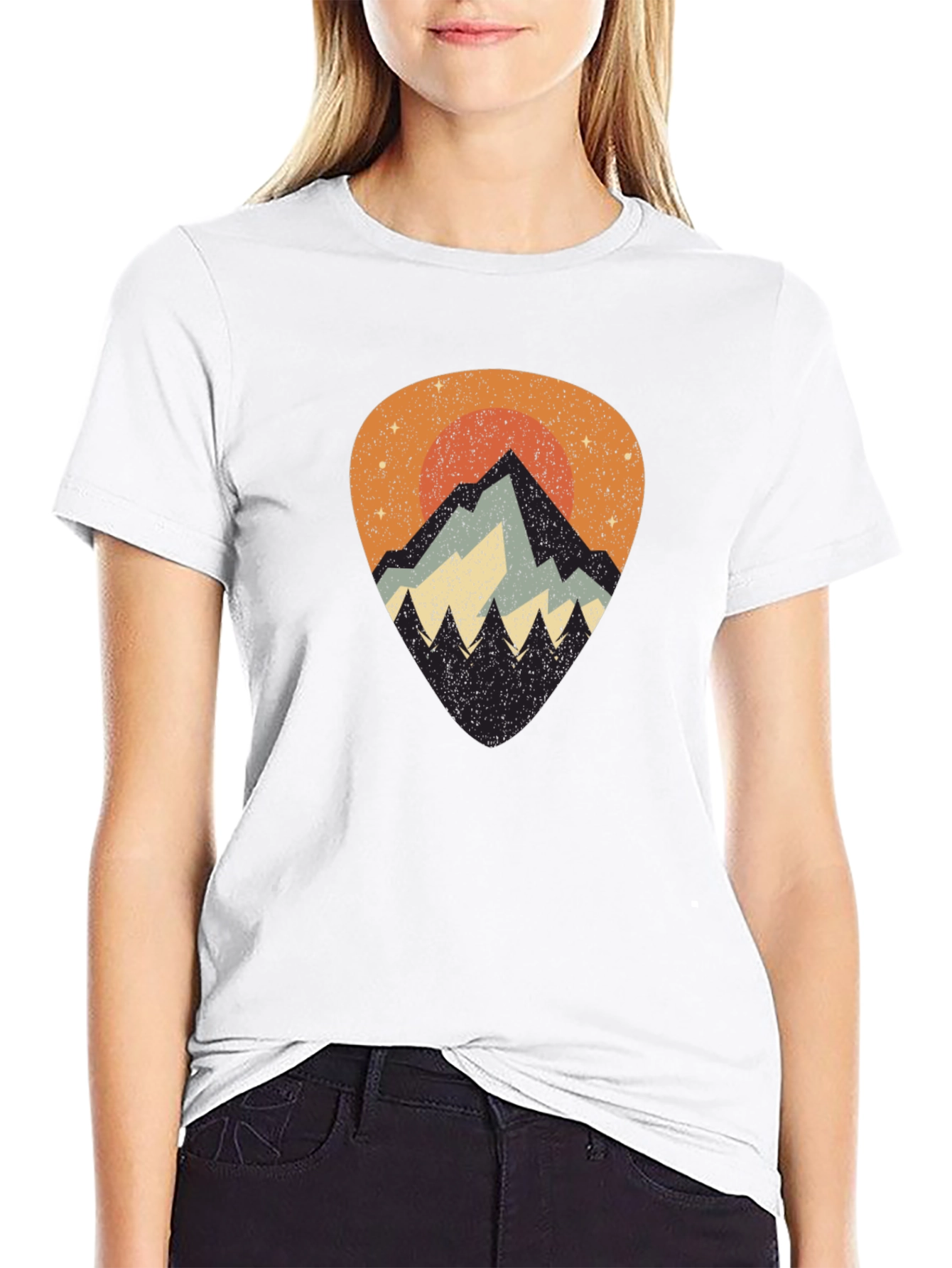 Mountain Sunset Graphic Tee - Black