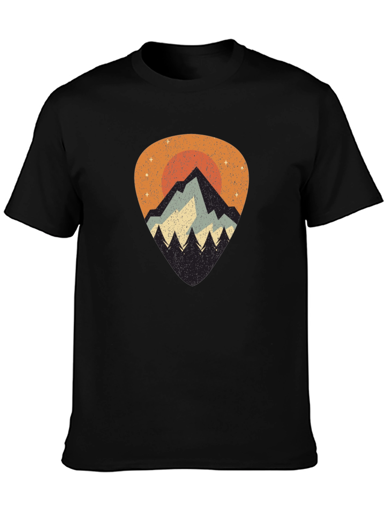 Mountain Sunset Graphic Tee - Black