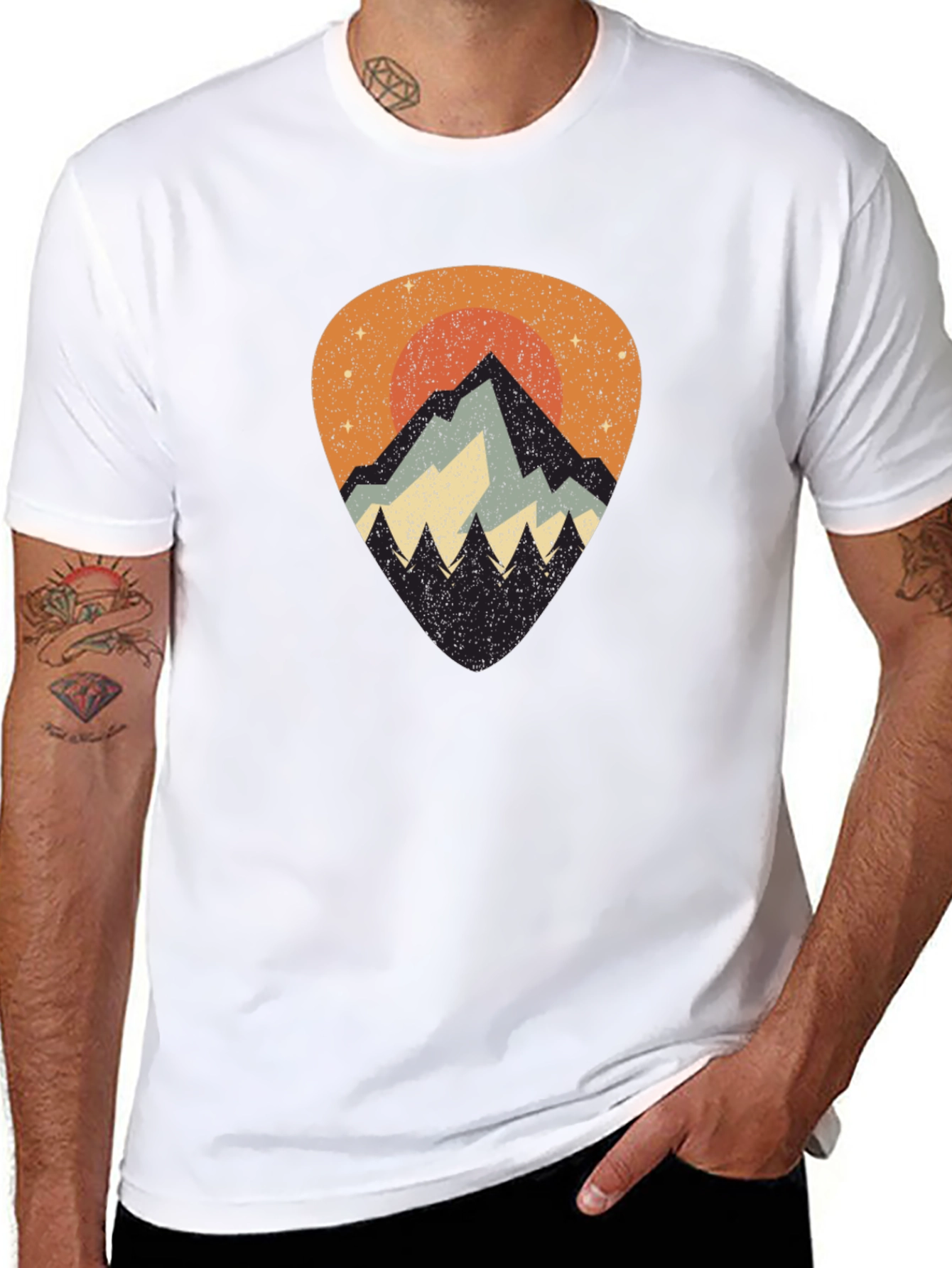 Mountain Sunset Graphic Tee - Black