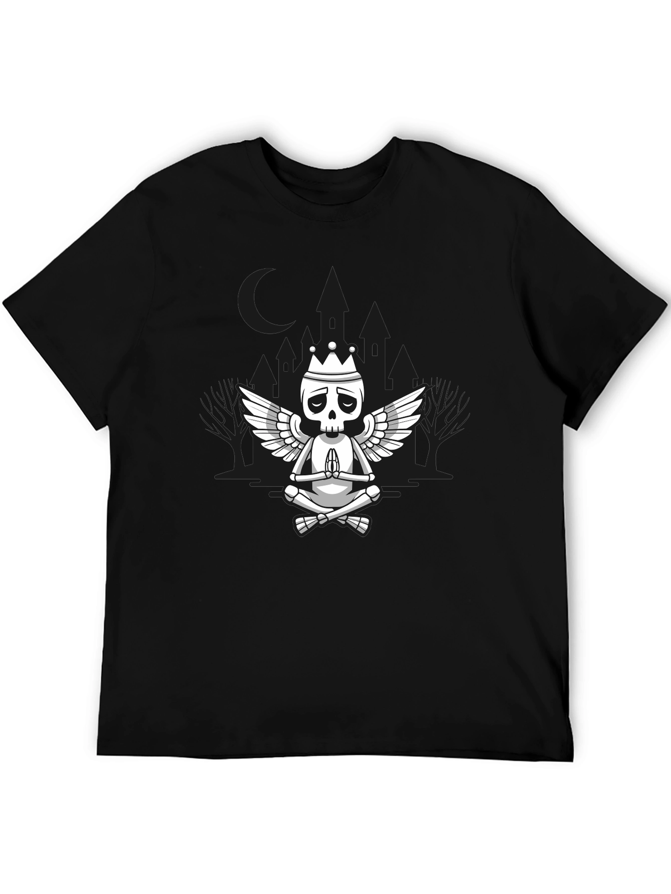Meditating Skeleton King Graphic T-Shirt