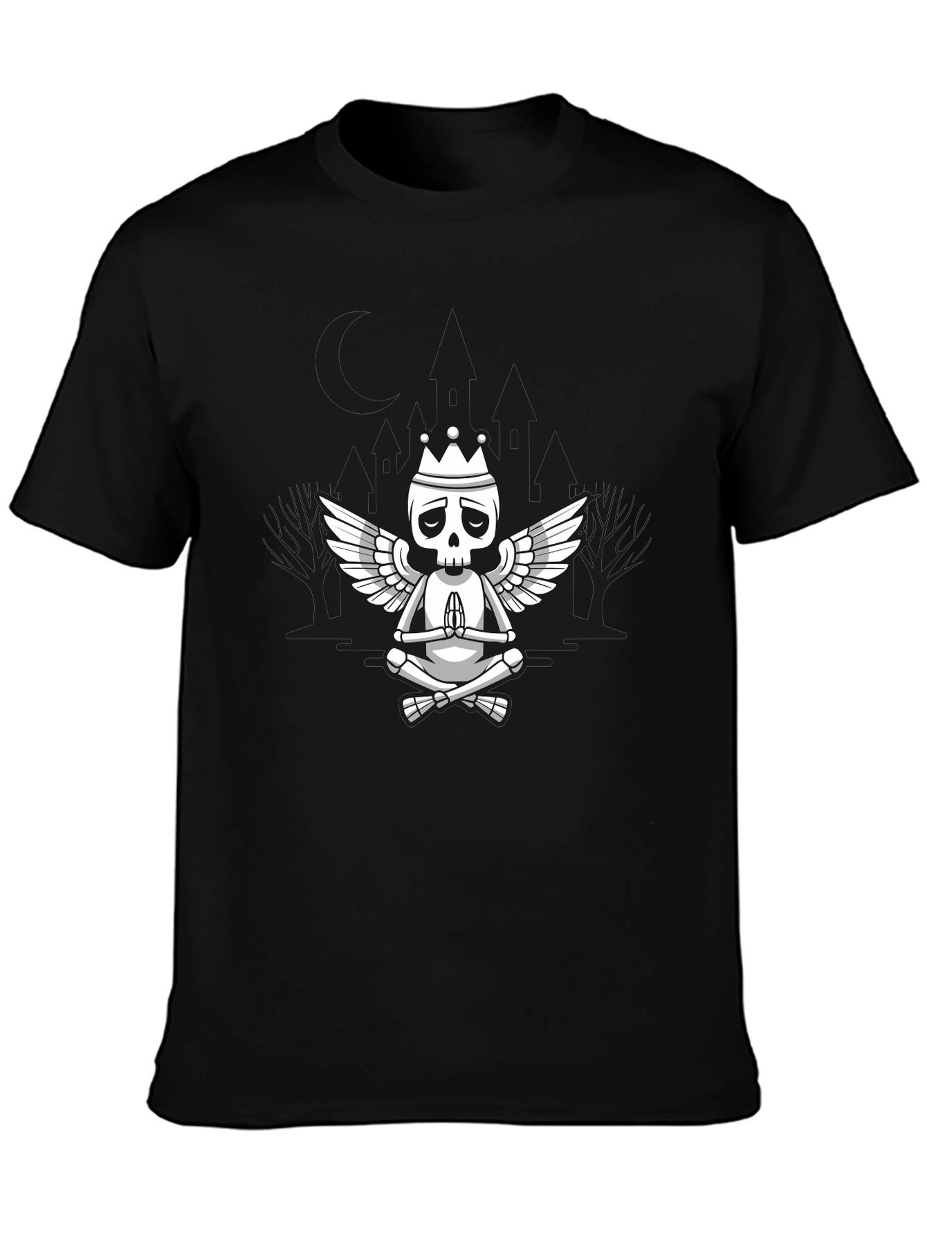 Meditating Skeleton King Graphic T-Shirt