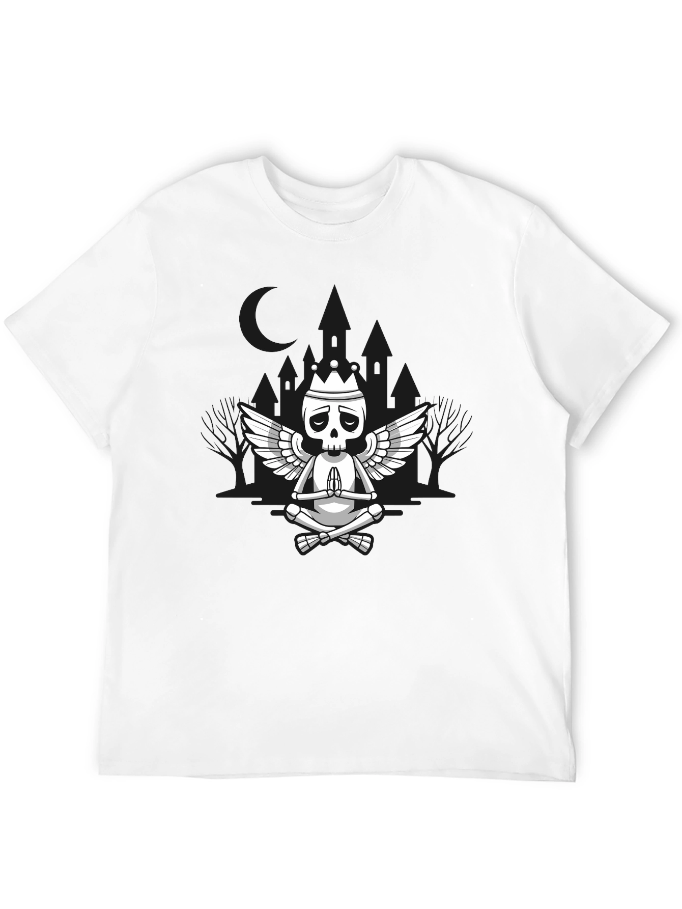 Meditating Skeleton King Graphic T-Shirt