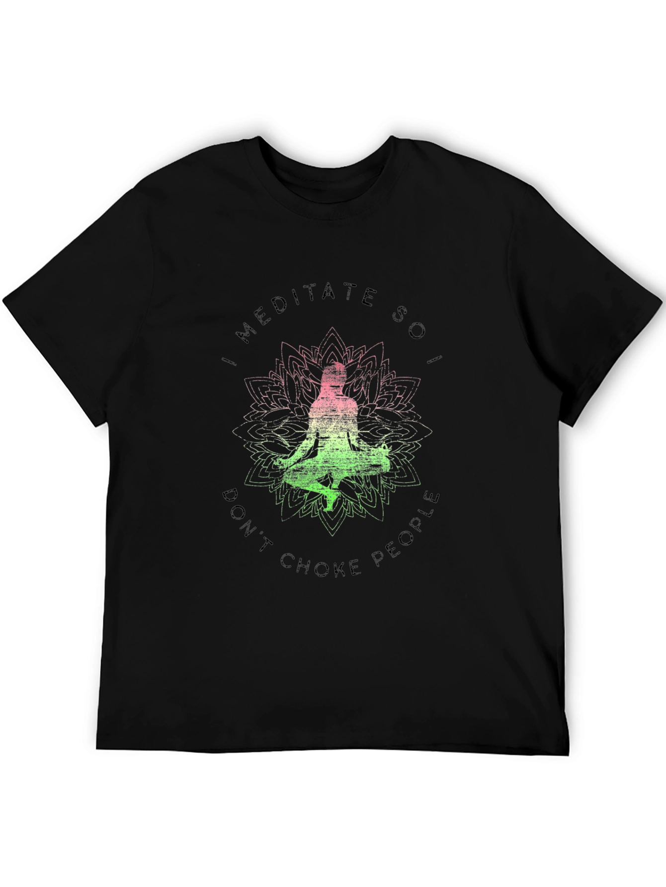 Meditate Funny Graphic T-Shirt Black