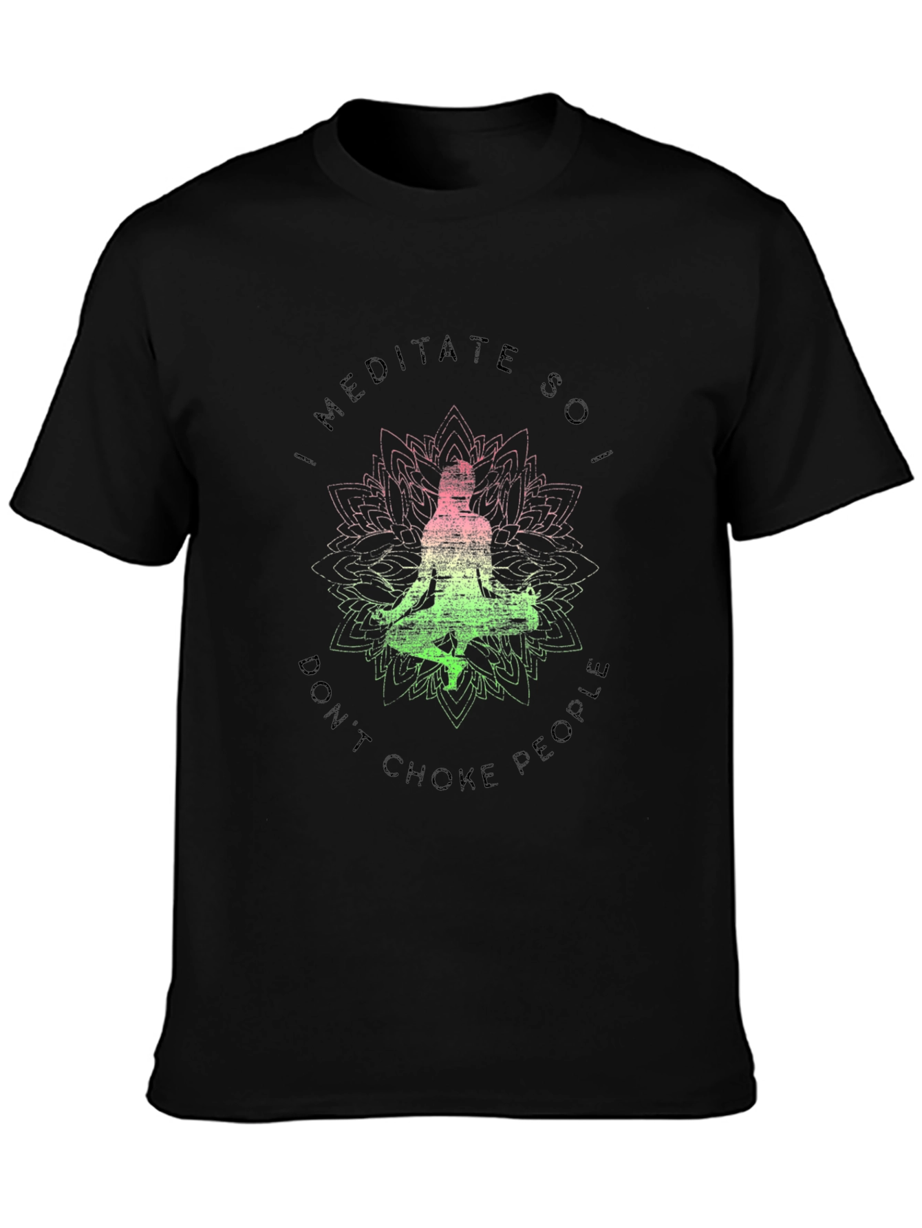 Meditate Funny Graphic T-Shirt Black