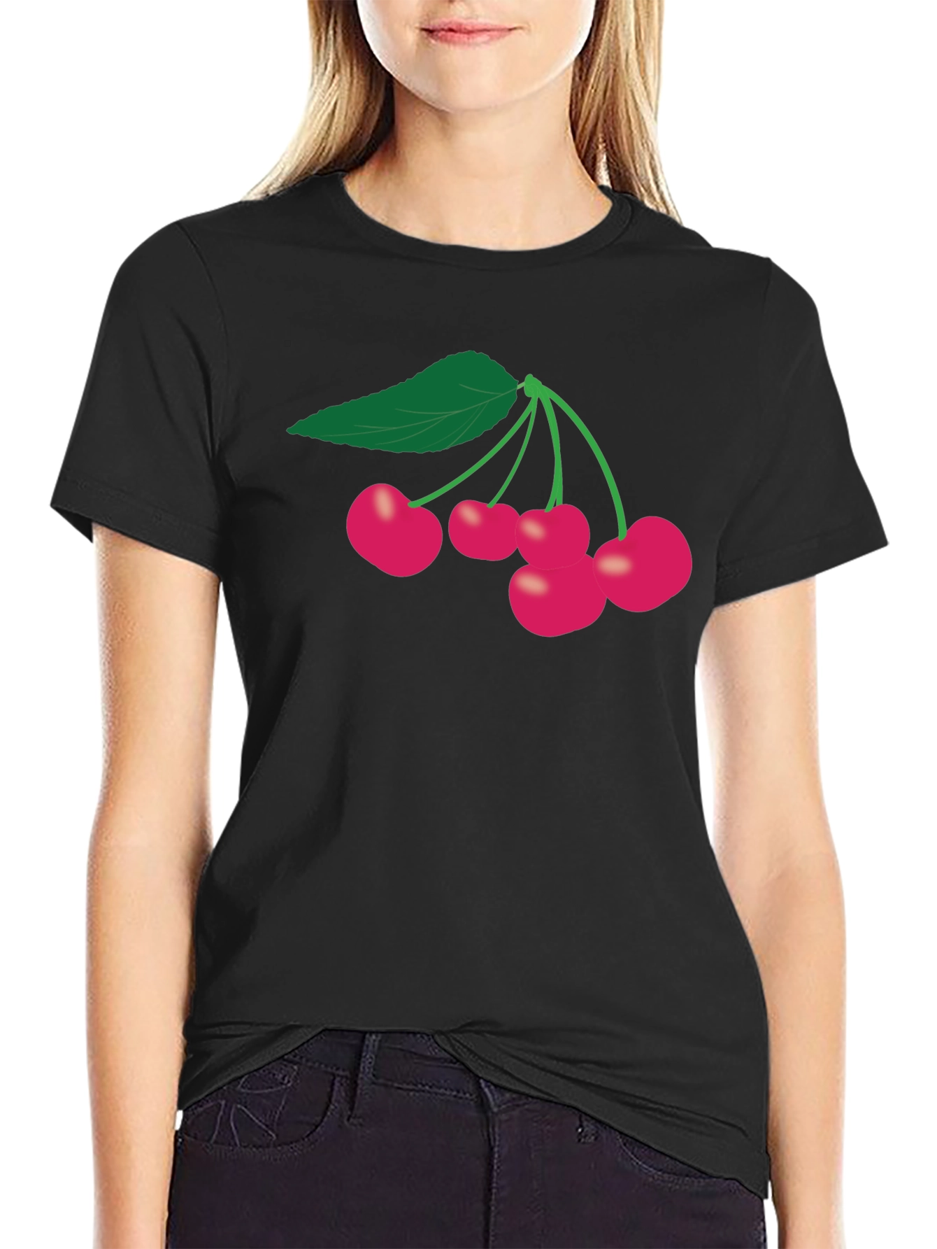 Cherry Graphic Black T-Shirt
