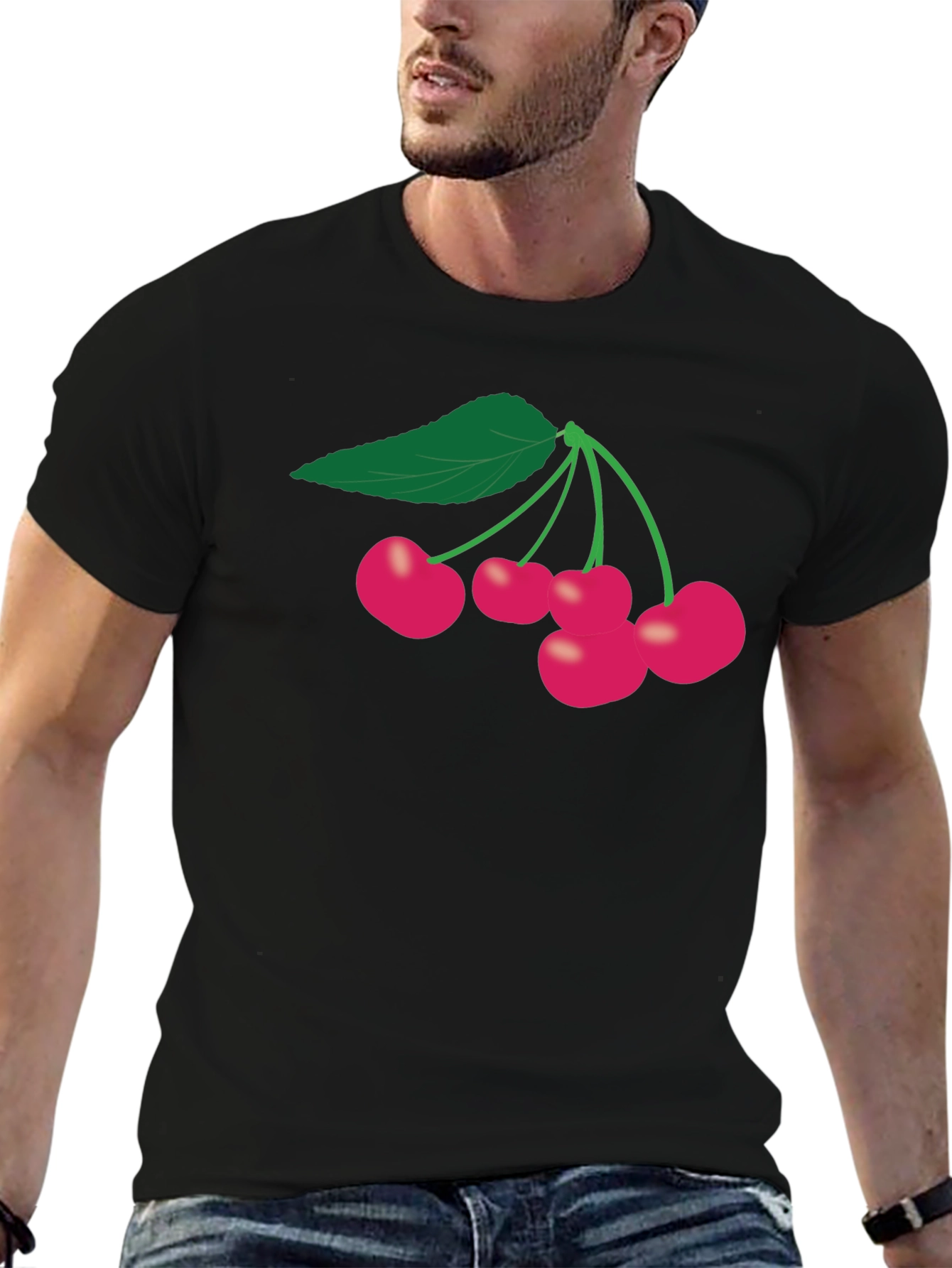 Cherry Graphic Black T-Shirt