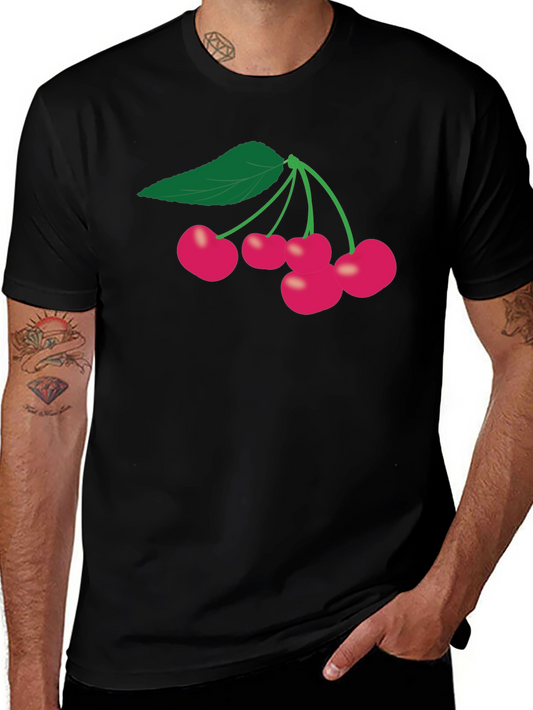 Cherry Graphic Black T-Shirt