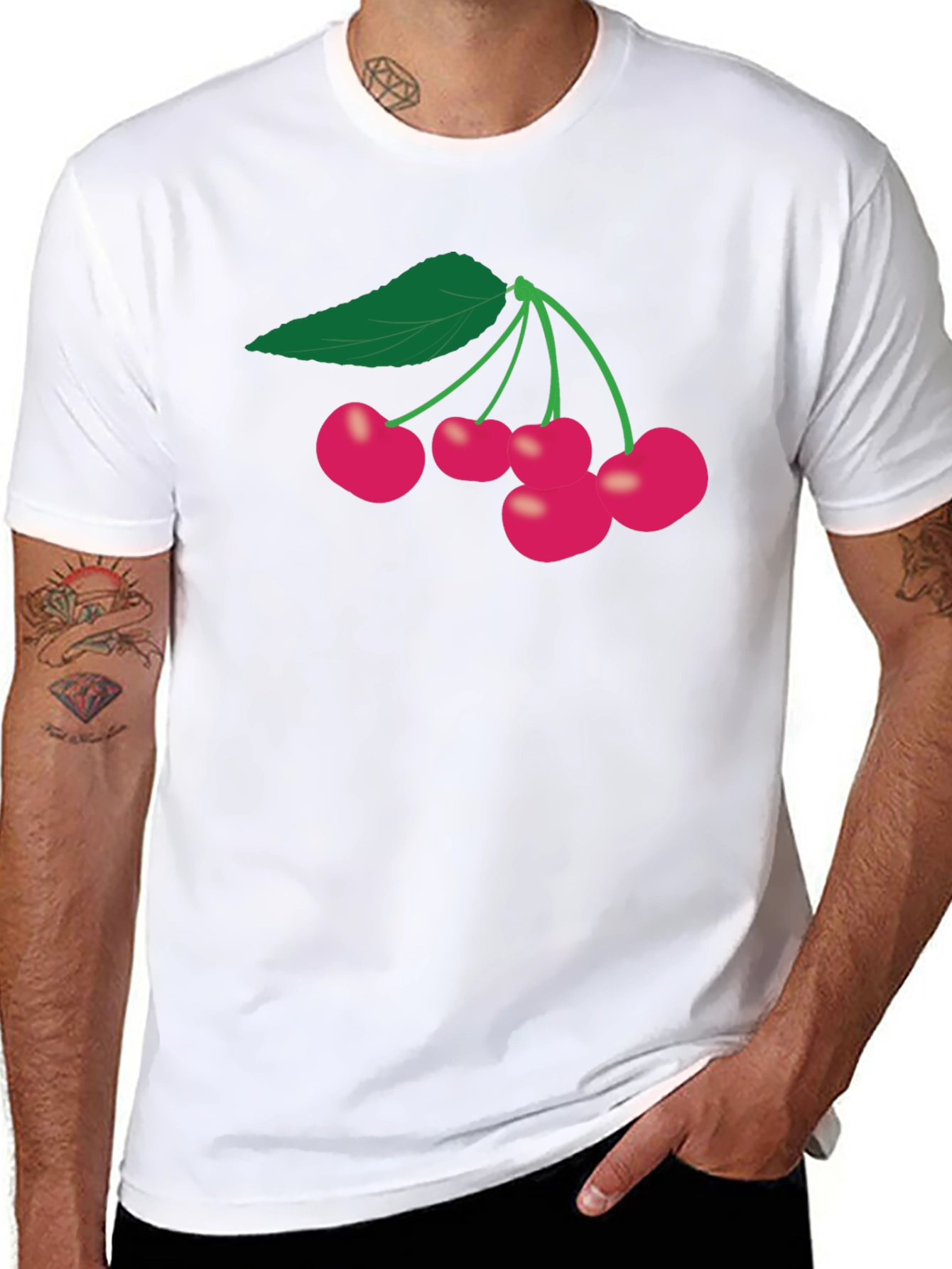 Cherry Graphic Black T-Shirt