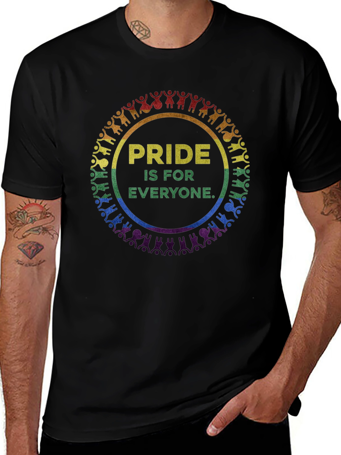 Pride Is For Everyone Graphic Tee - Black