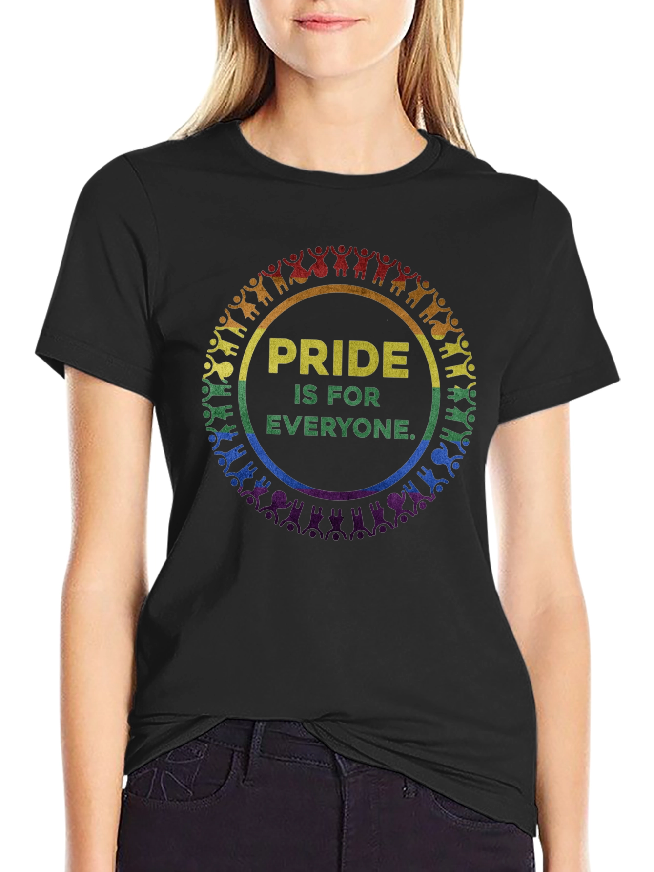 Pride Is For Everyone Graphic Tee - Black