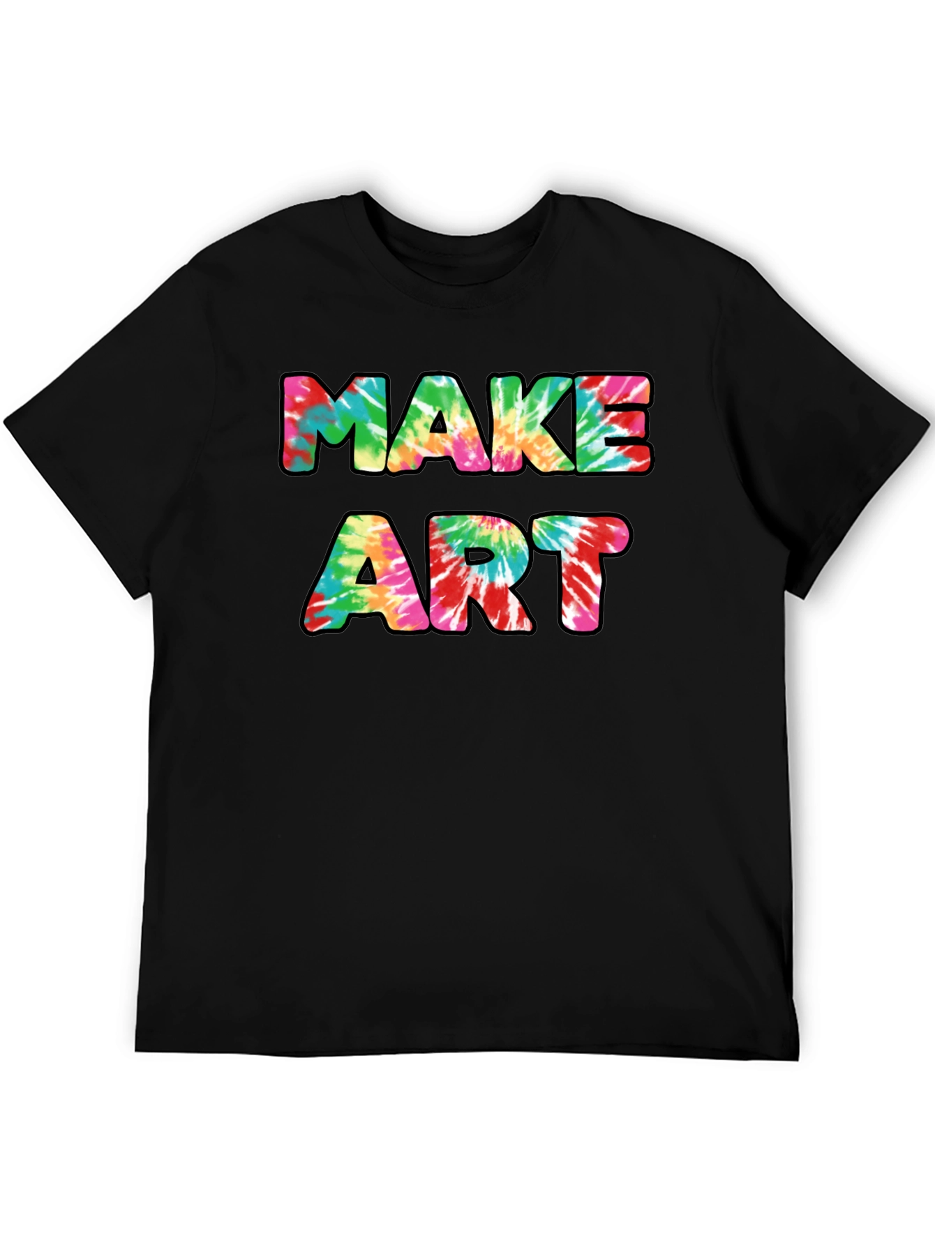 Tie-Dye Make Art Graphic Black T-Shirt