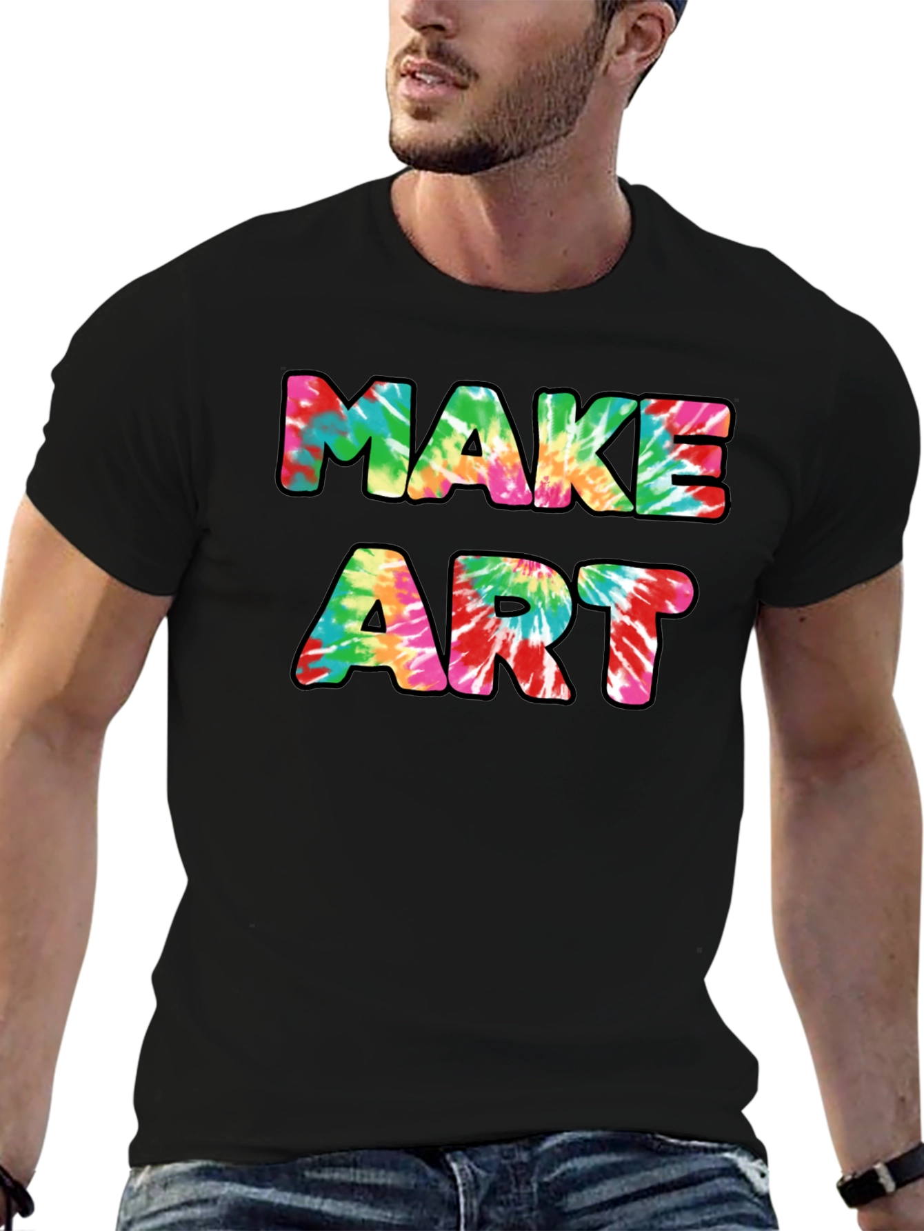 Tie-Dye Make Art Graphic Black T-Shirt