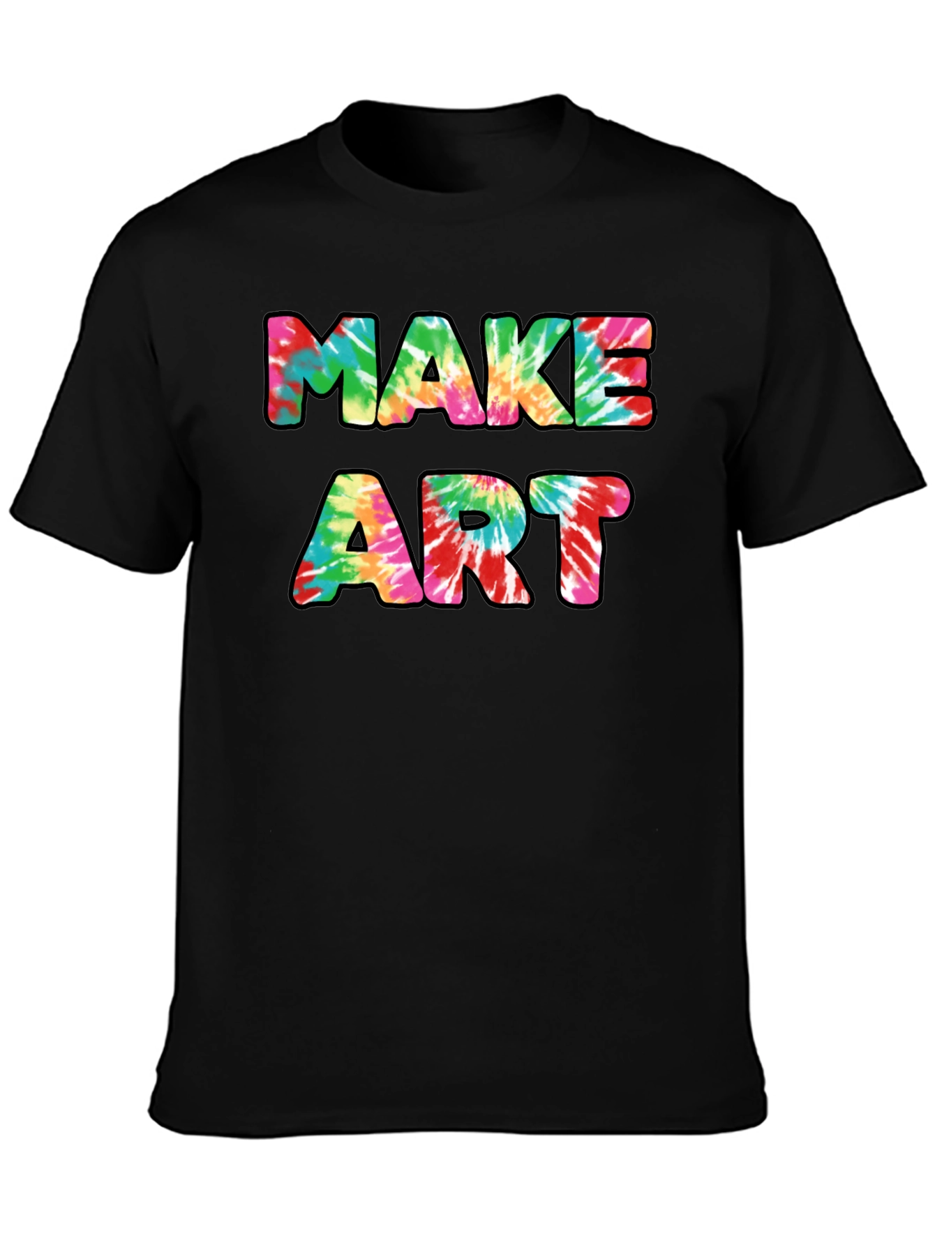 Tie-Dye Make Art Graphic Black T-Shirt