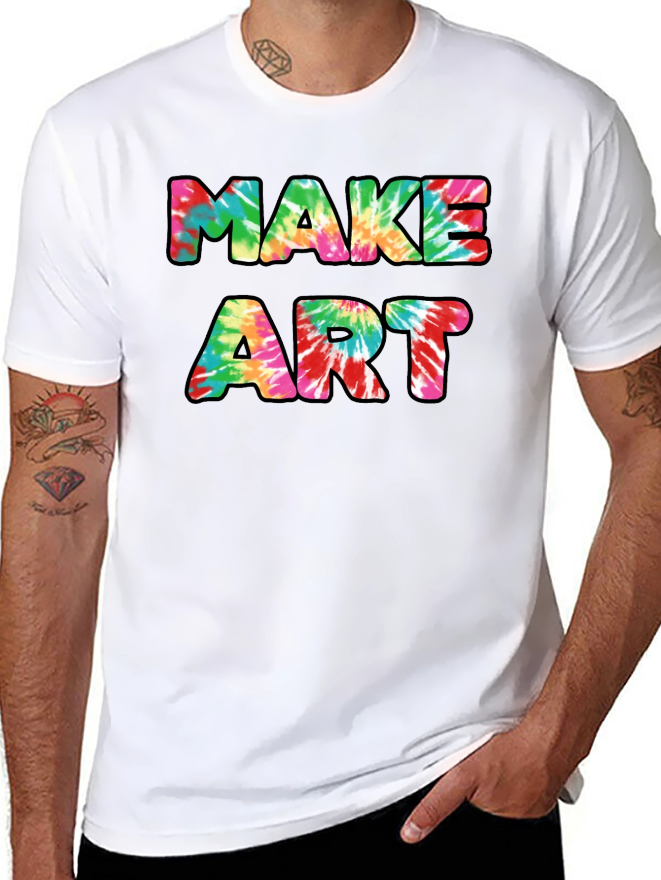 Tie-Dye Make Art Graphic Black T-Shirt