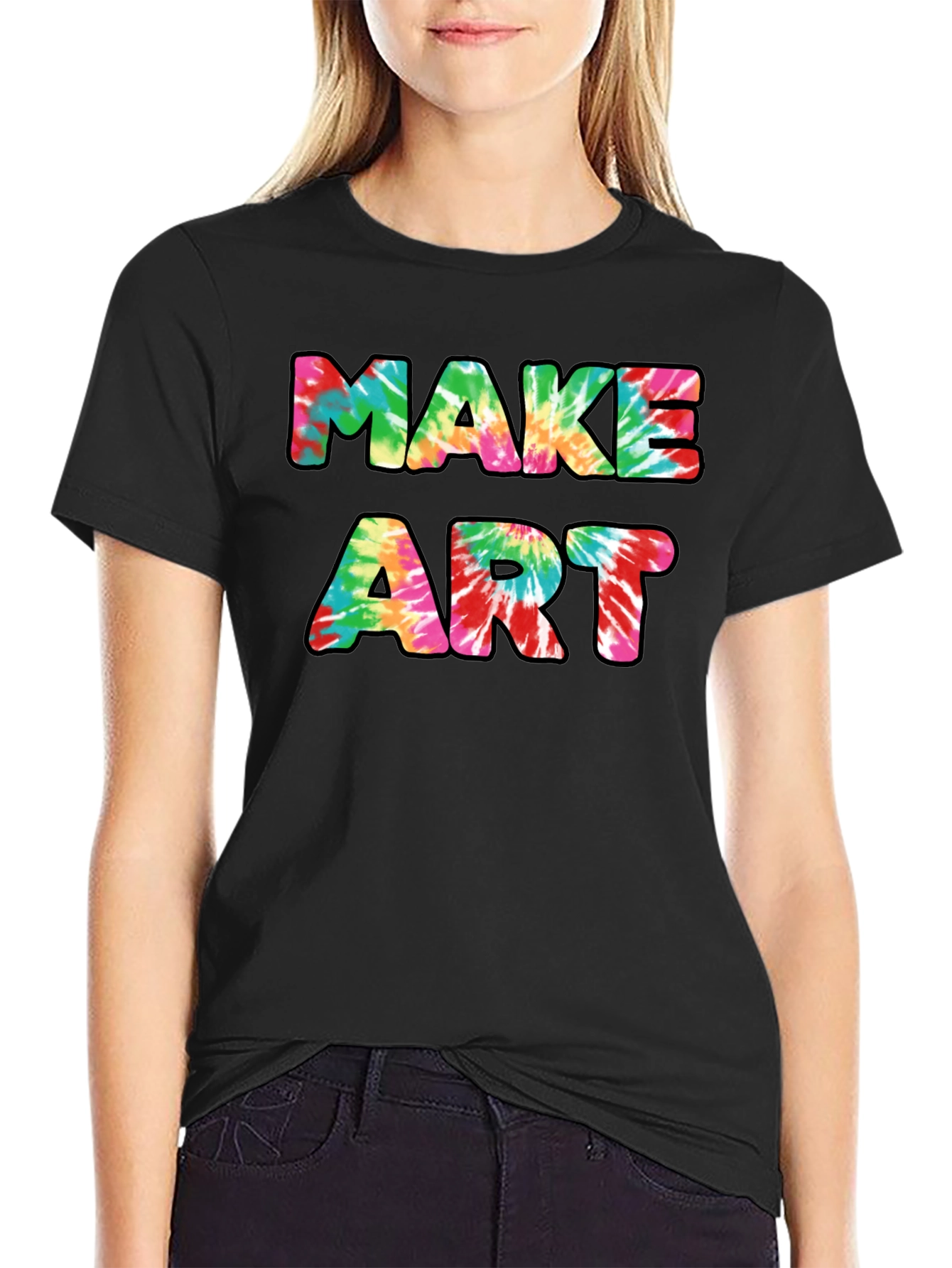 Tie-Dye Make Art Graphic Black T-Shirt