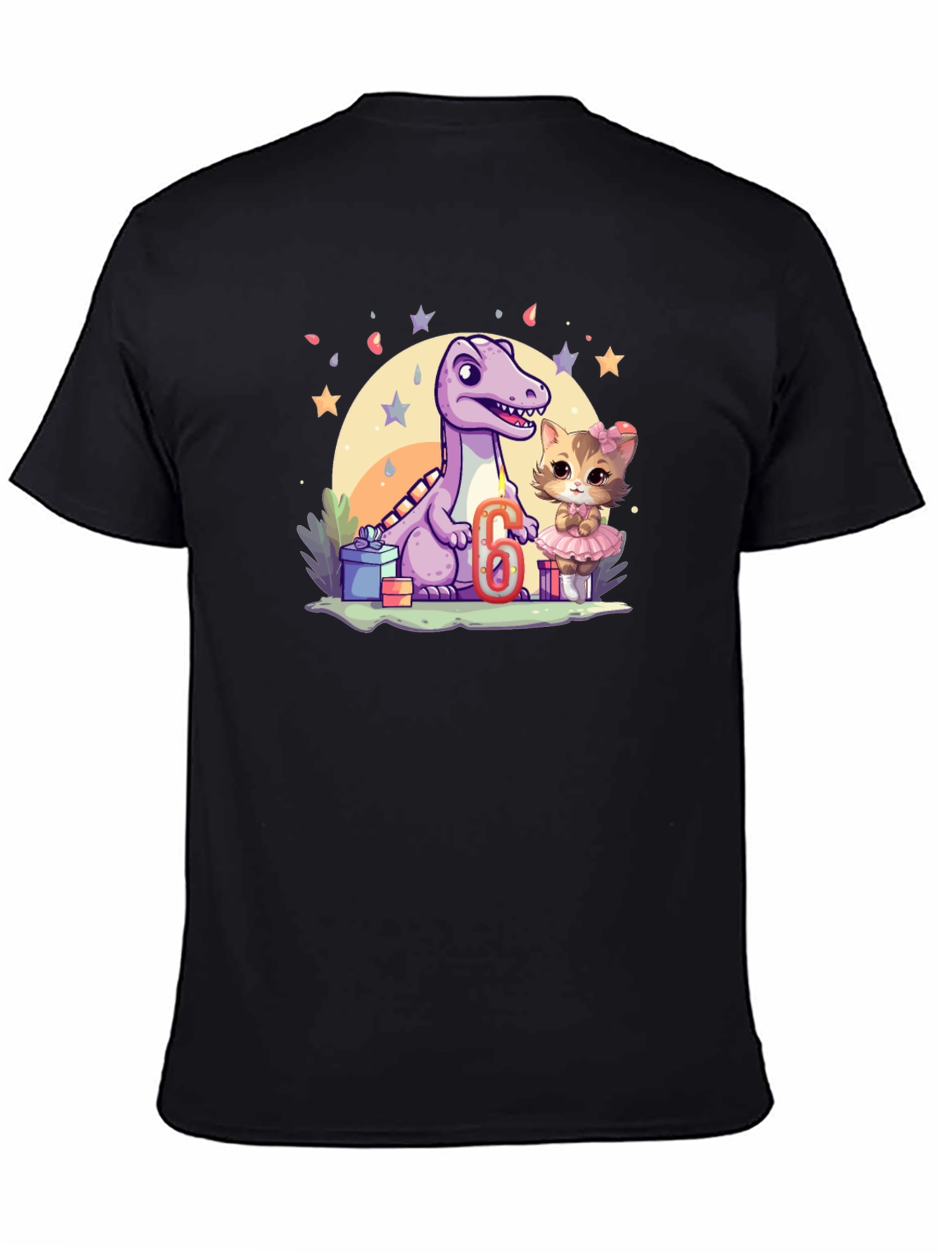 Dinosaur & Cat Birthday T-Shirt
