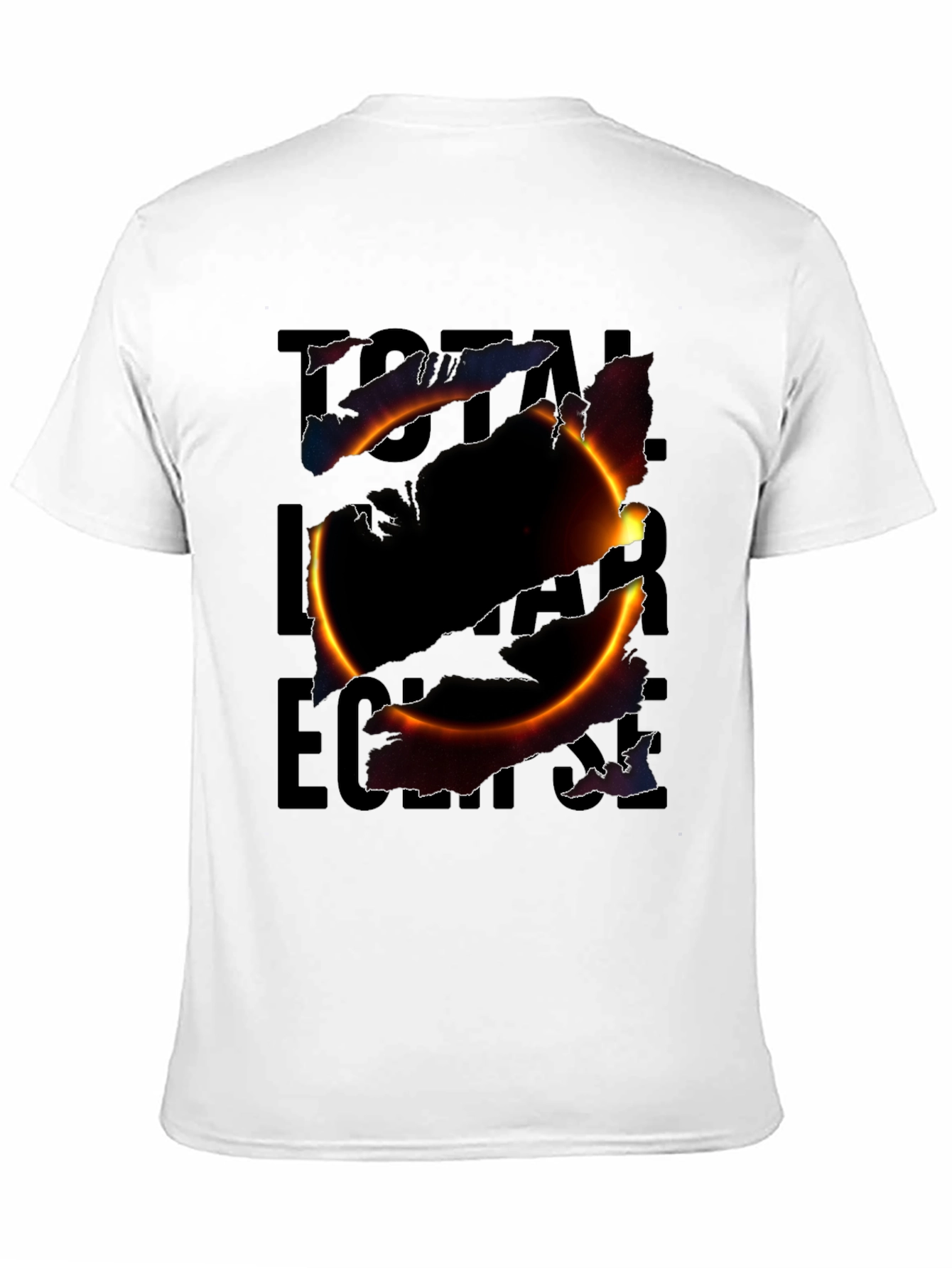 Total Solar Eclipse Graphic Print Black T-Shirt