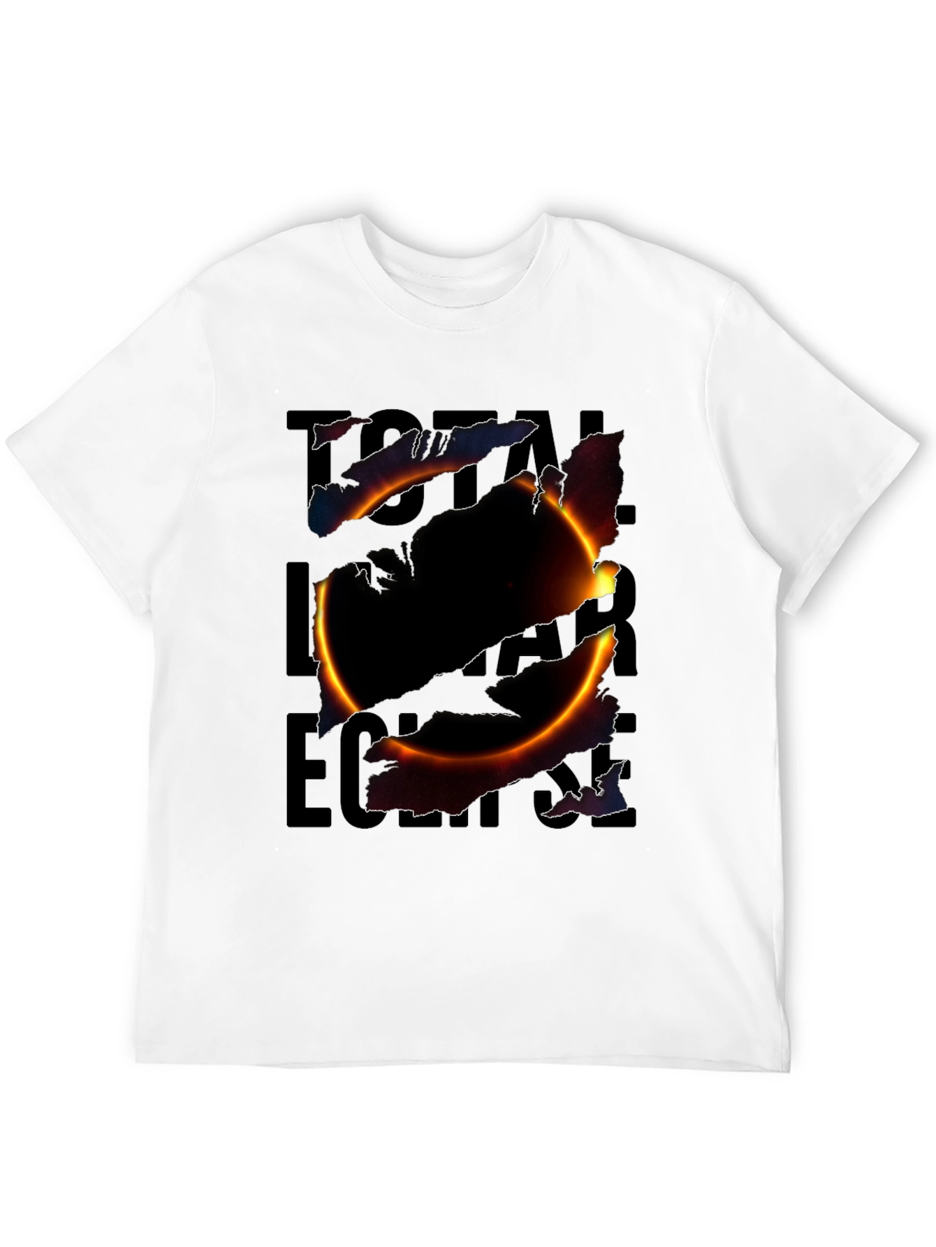 Total Solar Eclipse Graphic Print Black T-Shirt