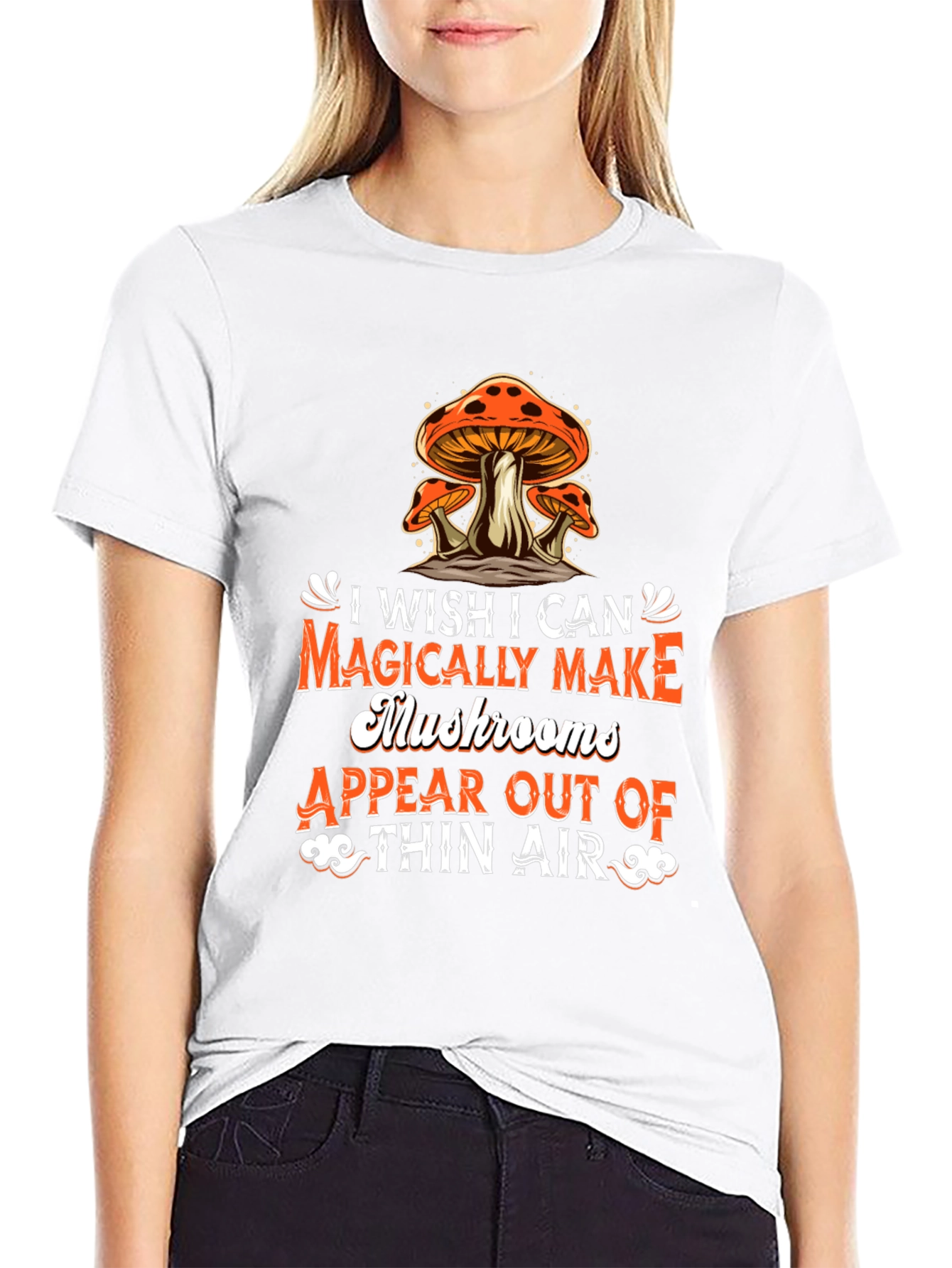Magical Mushrooms Graphic Tee - Black Cotton T-Shirt