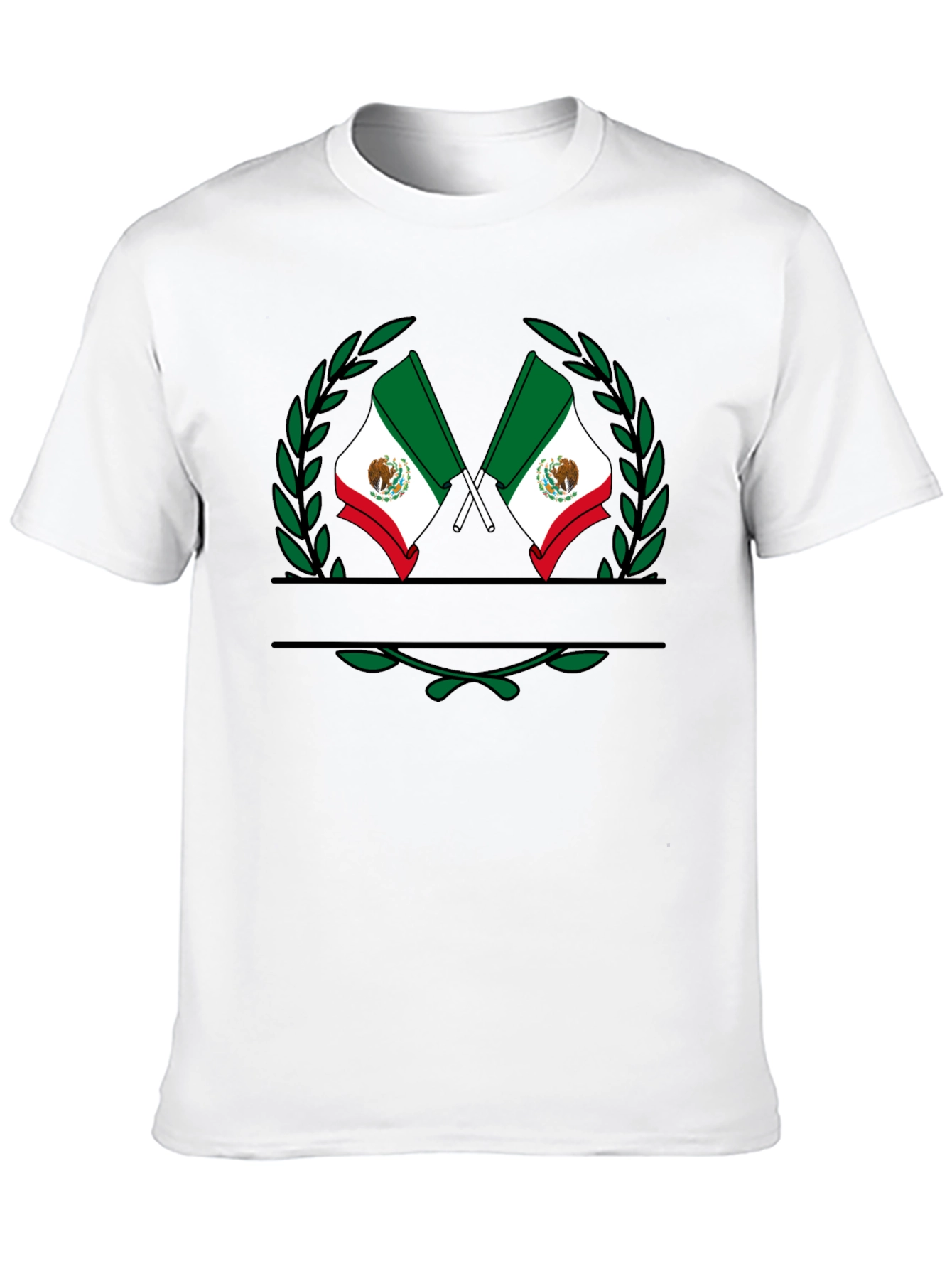 Mexican Flag Wreath Black T-Shirt