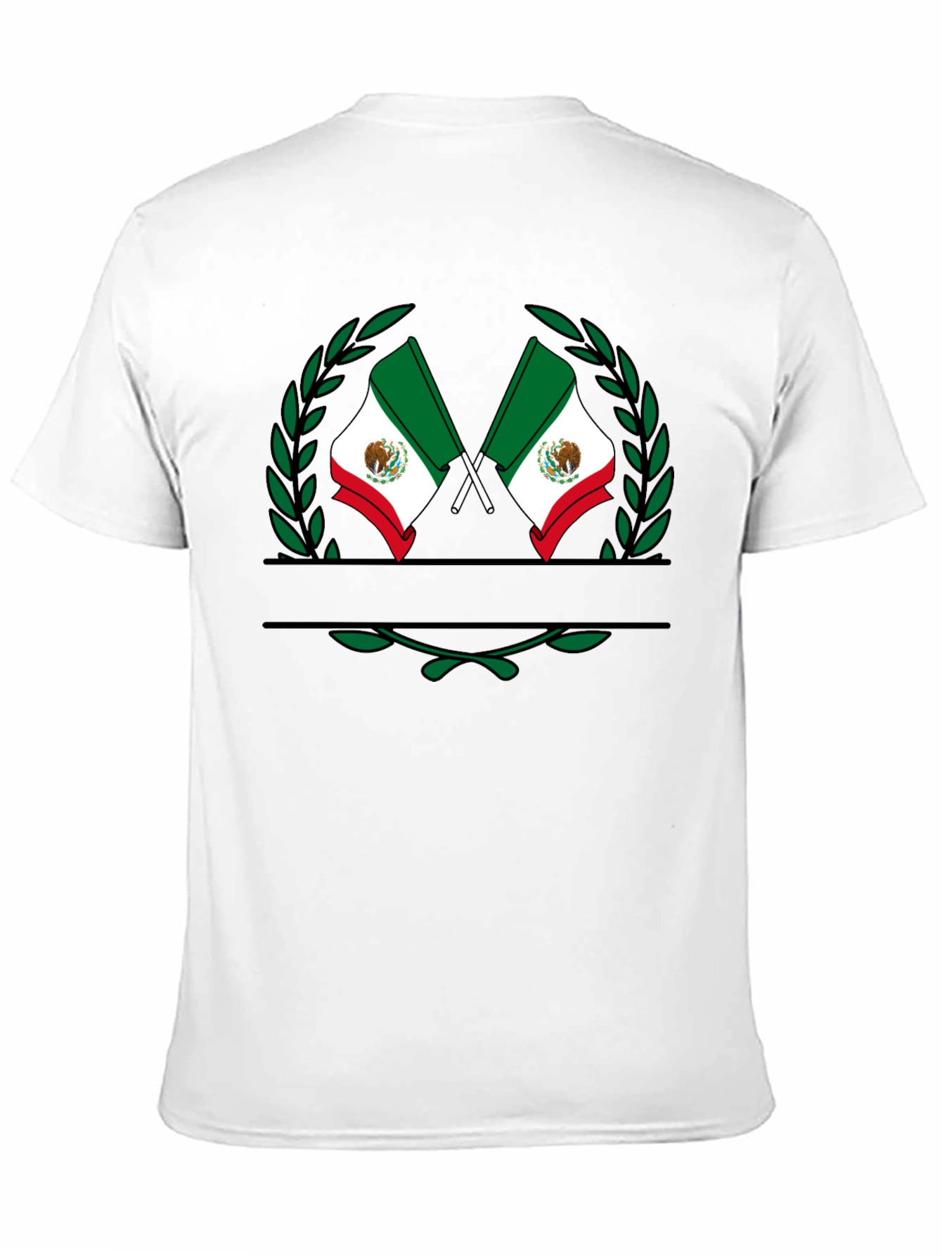 Mexican Flag Wreath Black T-Shirt