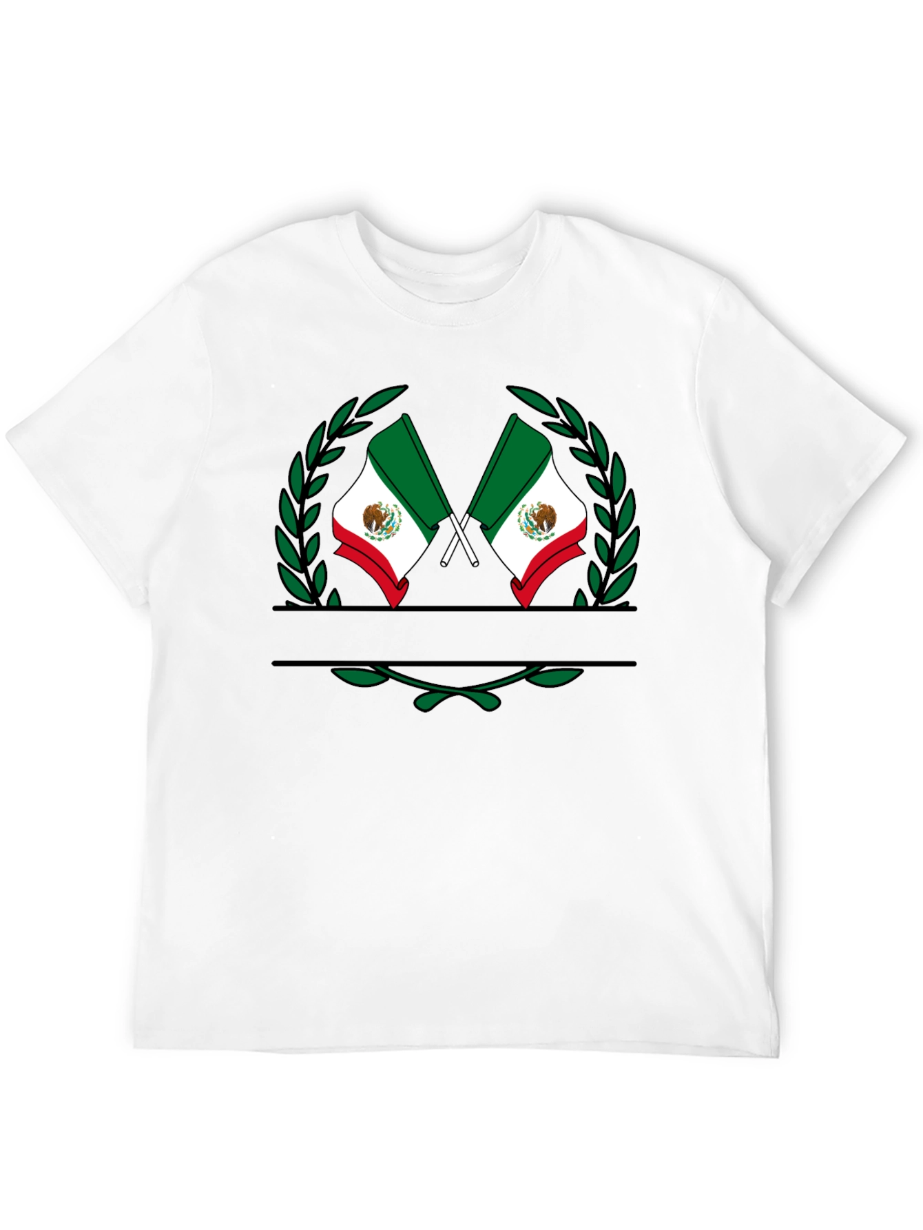 Mexican Flag Wreath Black T-Shirt