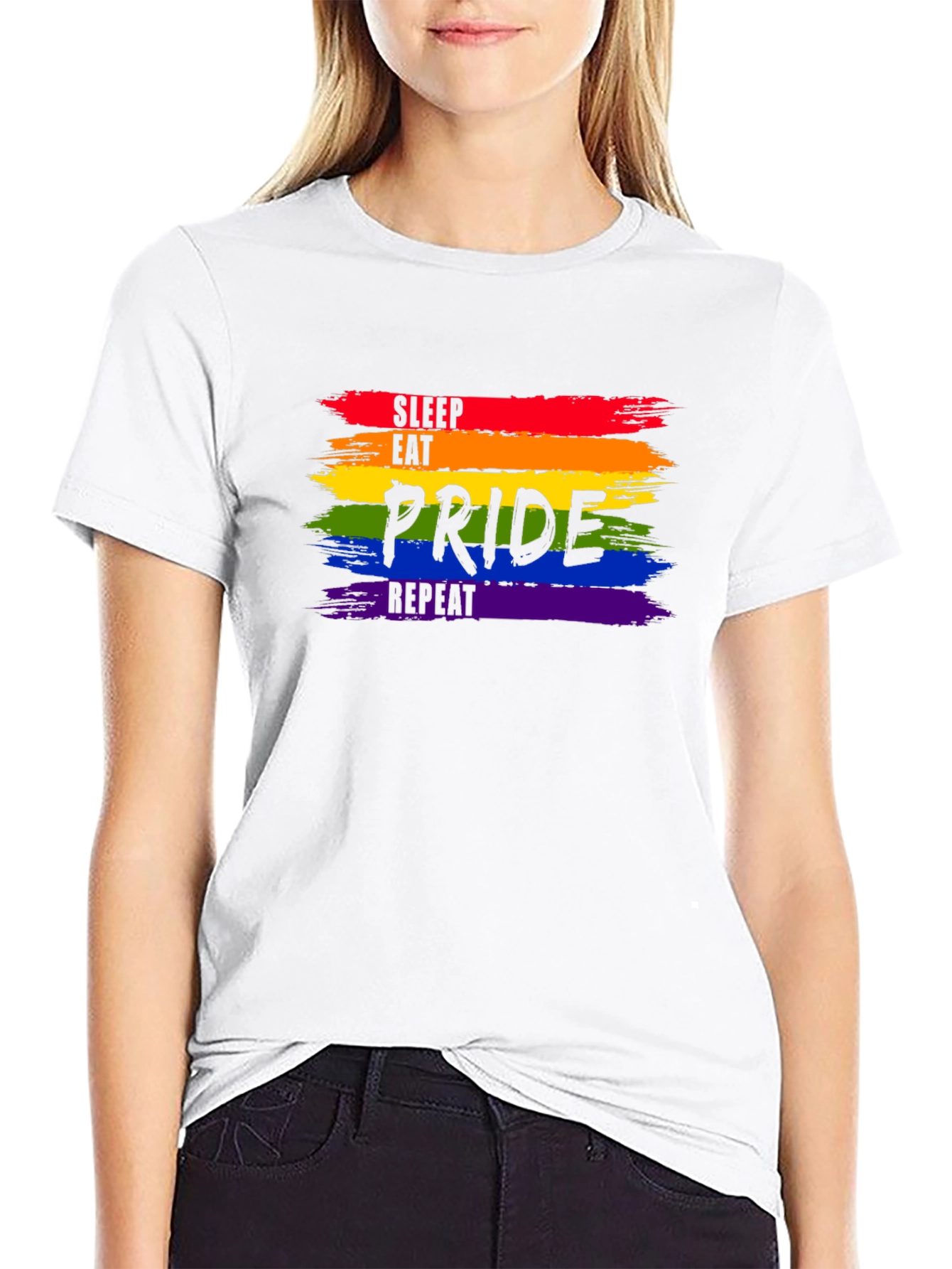 Pride Rainbow Tee - Sleep Eat Pride Repeat