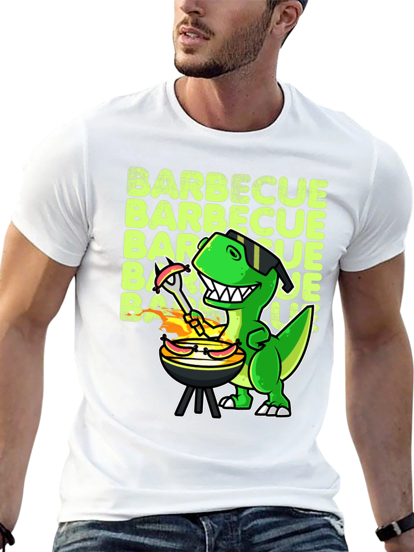 BBQ Dinosaur T-Shirt - Funny Grill Master Tee