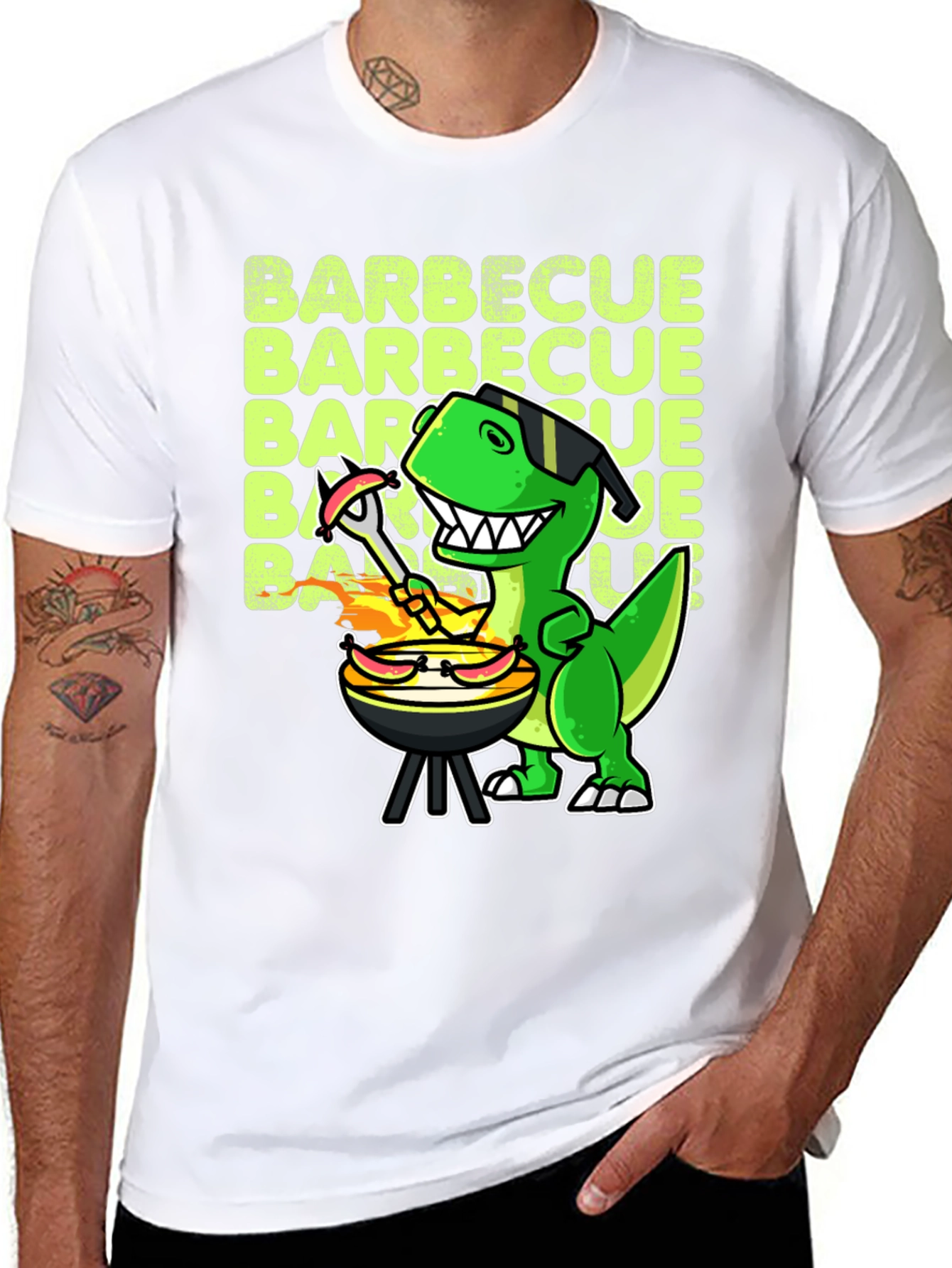 BBQ Dinosaur T-Shirt - Funny Grill Master Tee