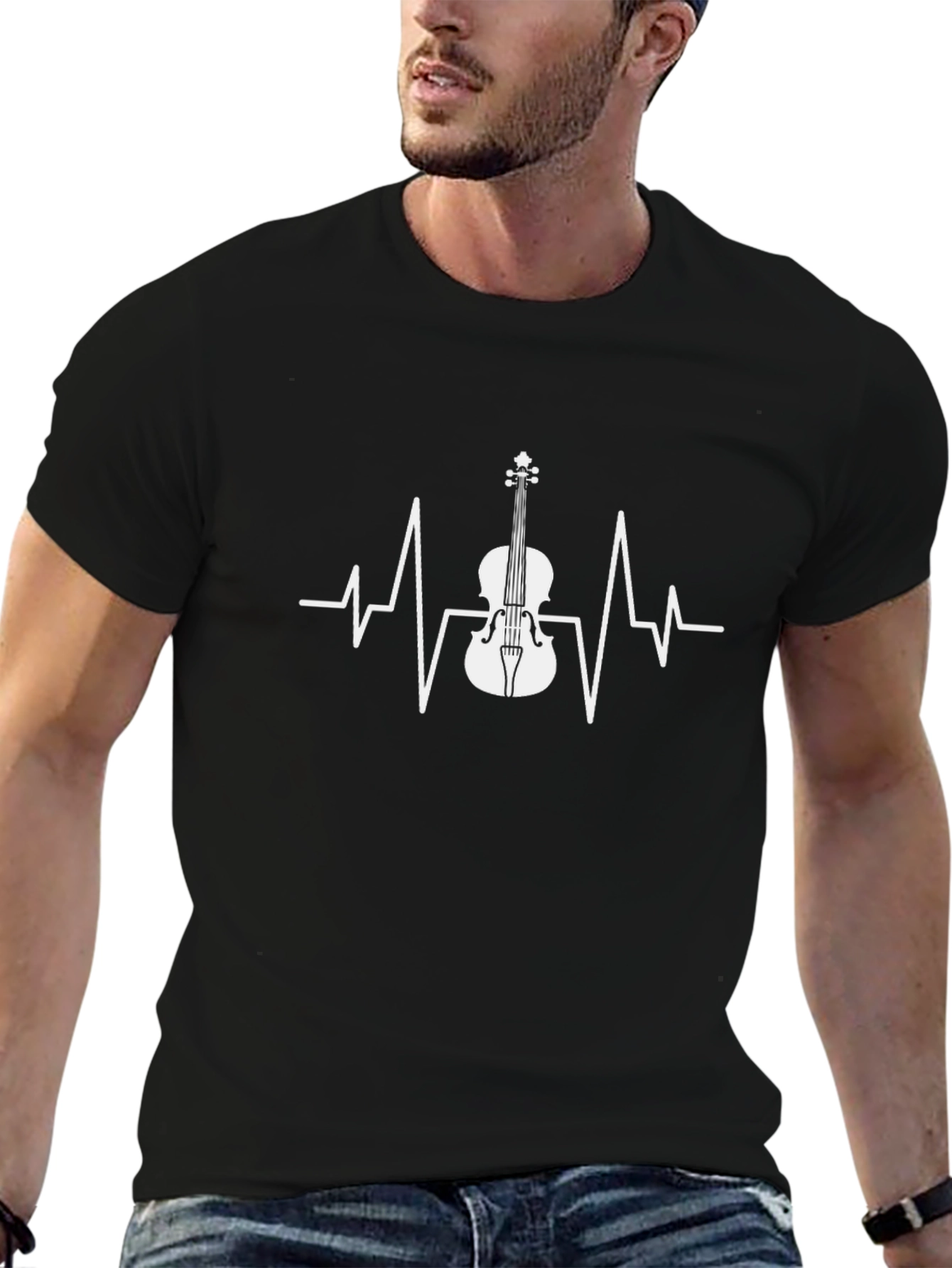Violin Heartbeat T-Shirt - Music Lover Tee