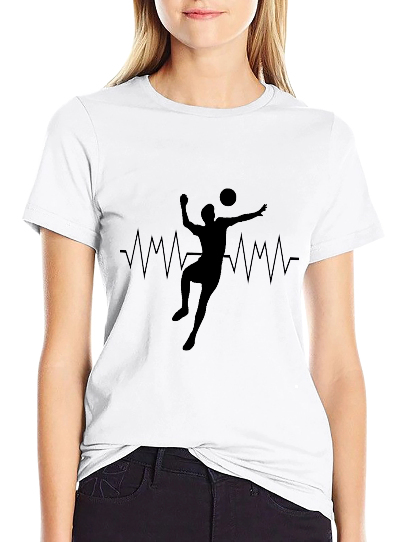 Volleyball Heartbeat Graphic T-Shirt