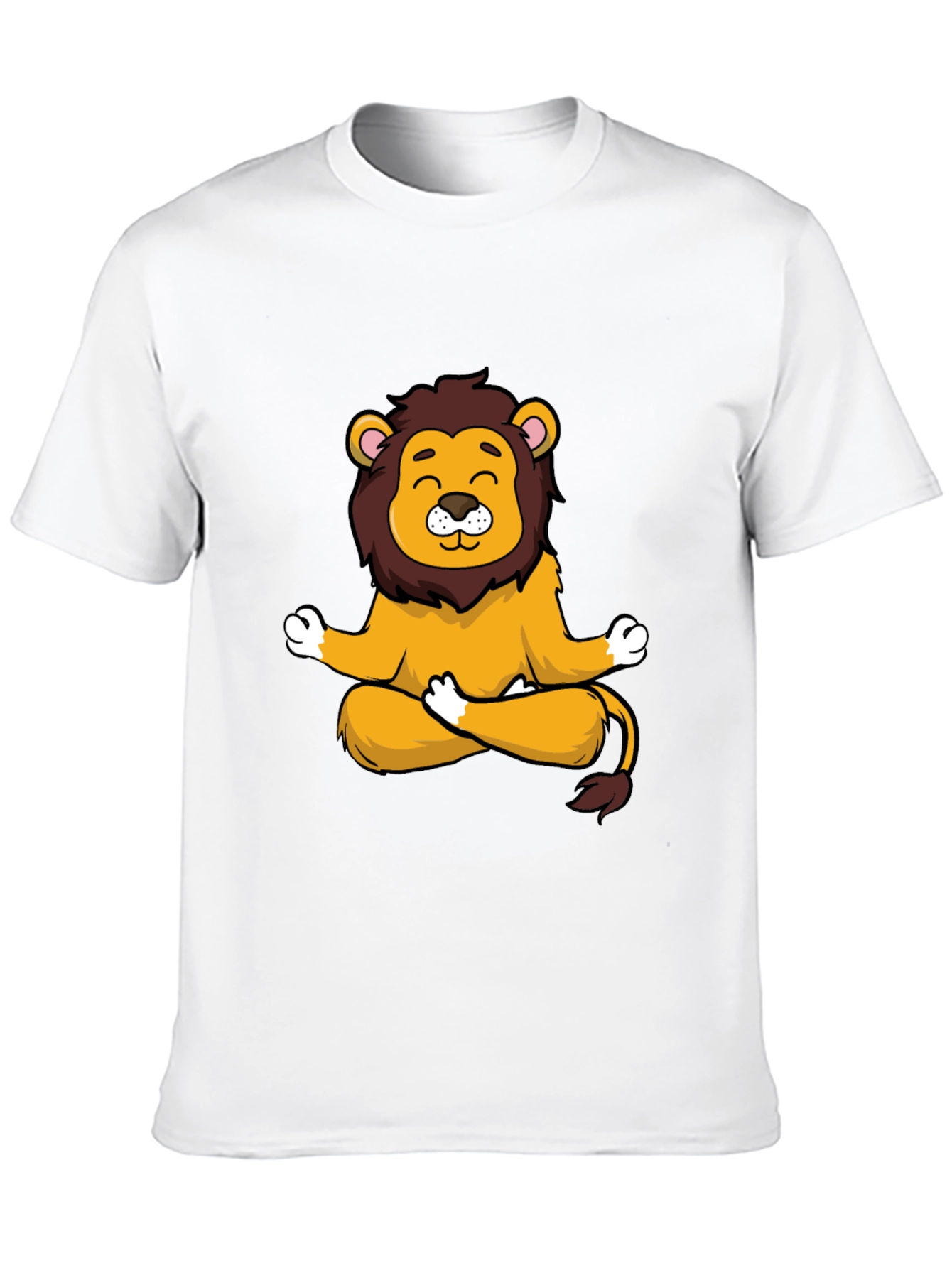 Meditating Lion Graphic Tee - Relaxed Fit Black