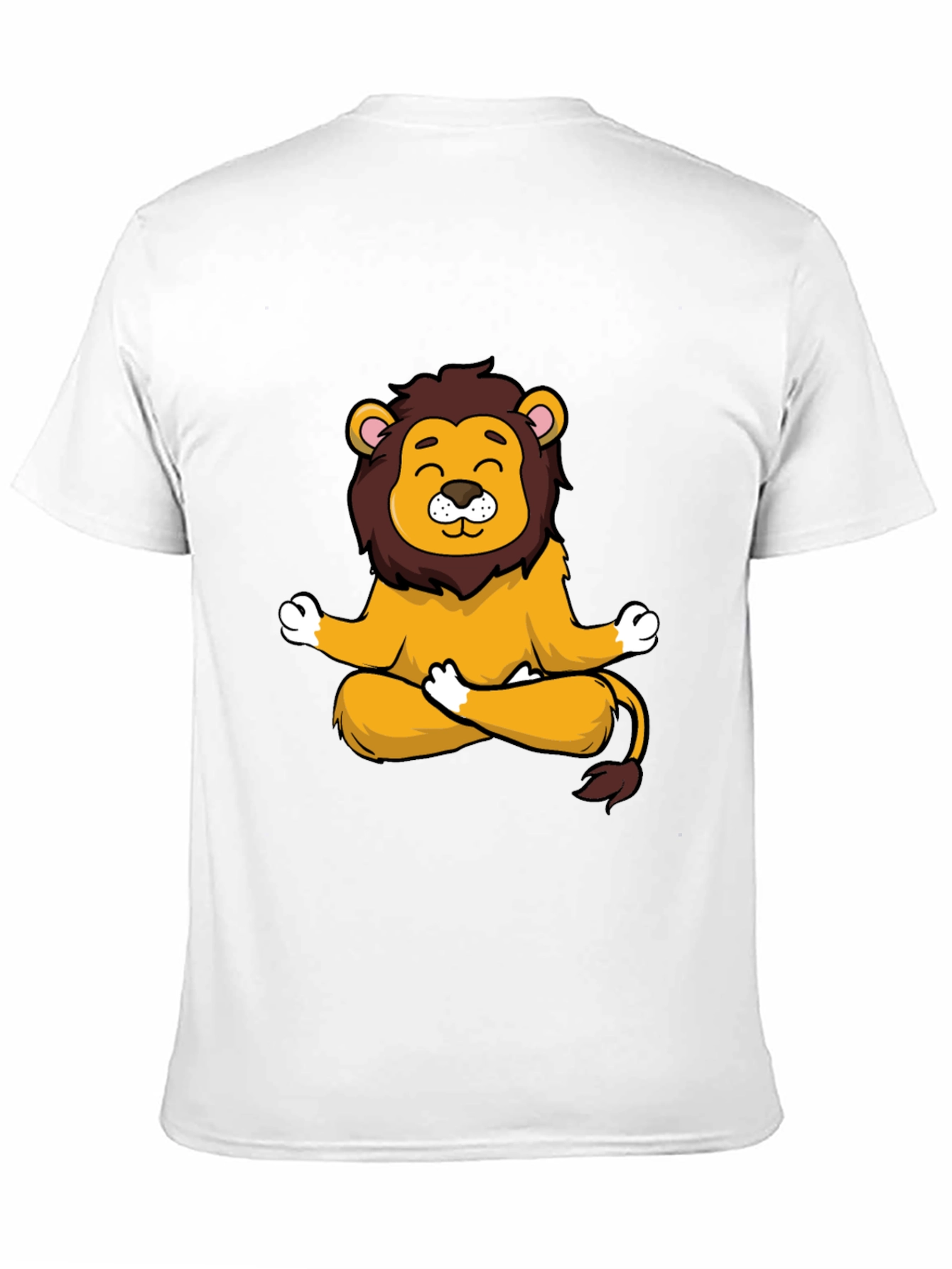 Meditating Lion Graphic Tee - Relaxed Fit Black