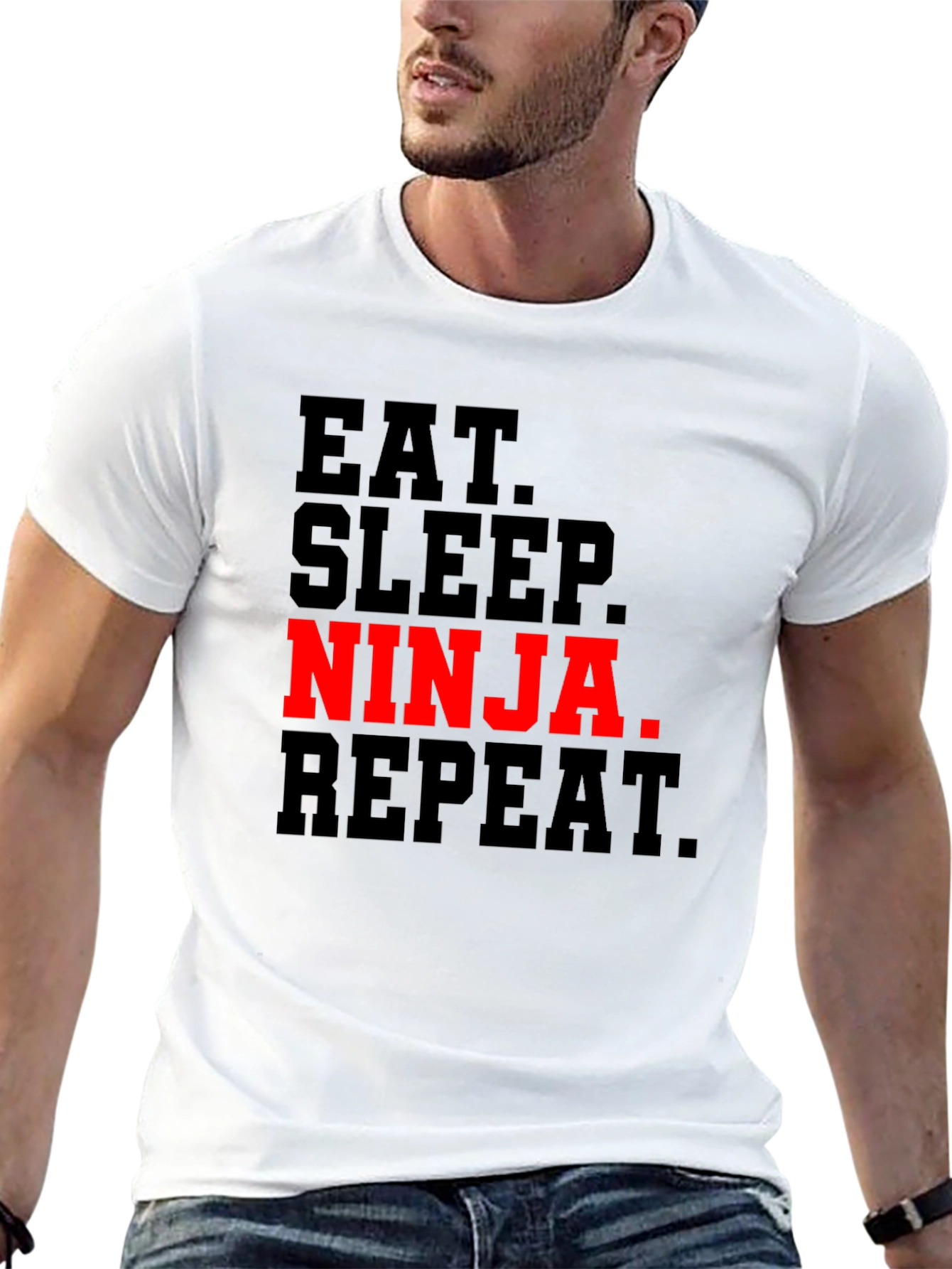 Eat Sleep Ninja Repeat Black T-Shirt