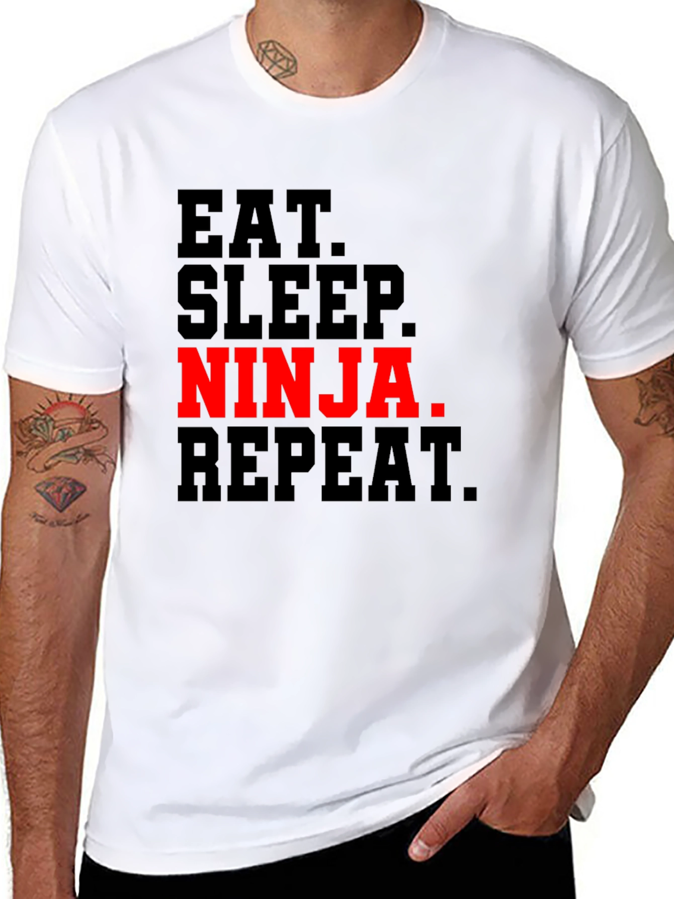 Eat Sleep Ninja Repeat Black T-Shirt