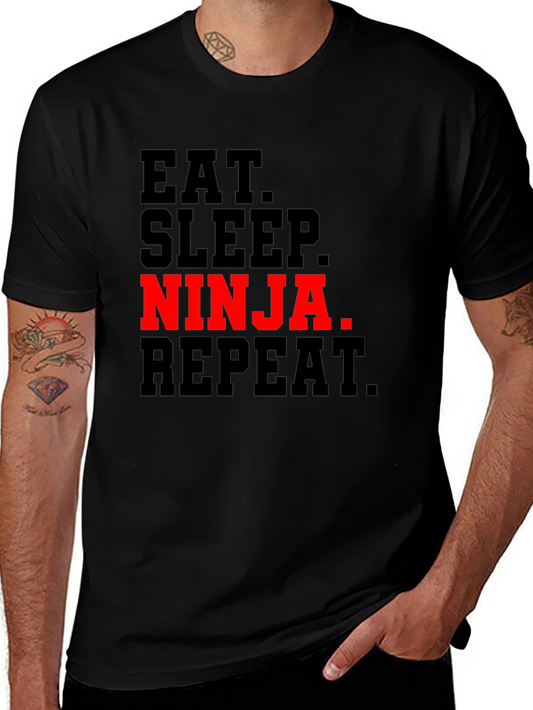 Eat Sleep Ninja Repeat Black T-Shirt
