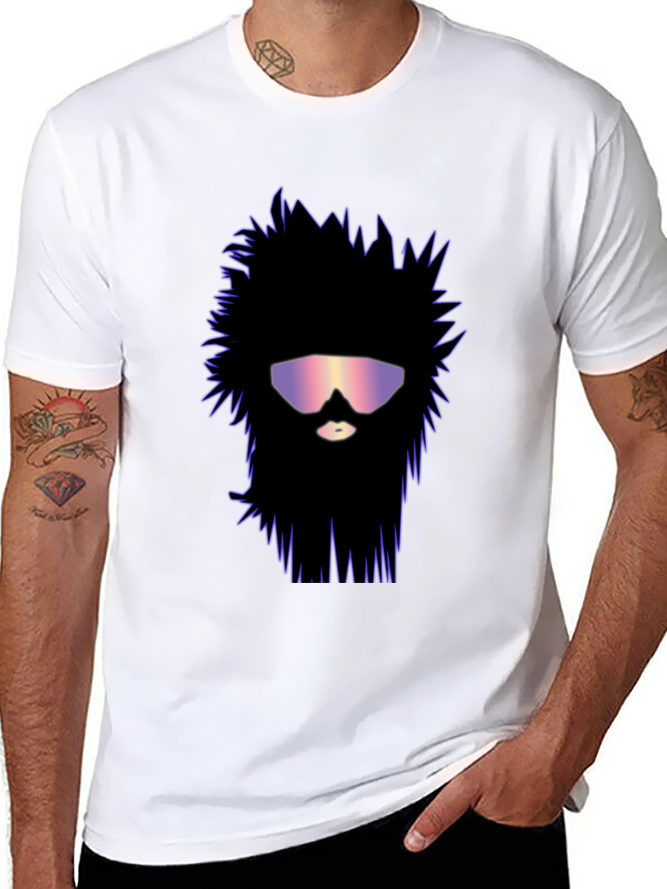 Retro Wave Beard T-Shirt - Unique Graphic Tee