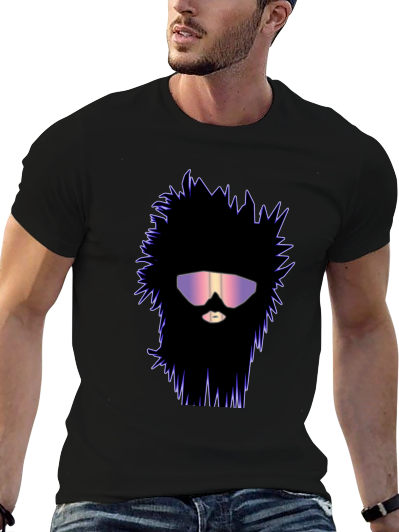 Retro Wave Beard T-Shirt - Unique Graphic Tee