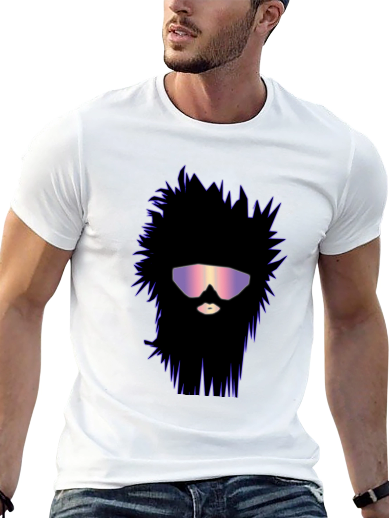 Retro Wave Beard T-Shirt - Unique Graphic Tee