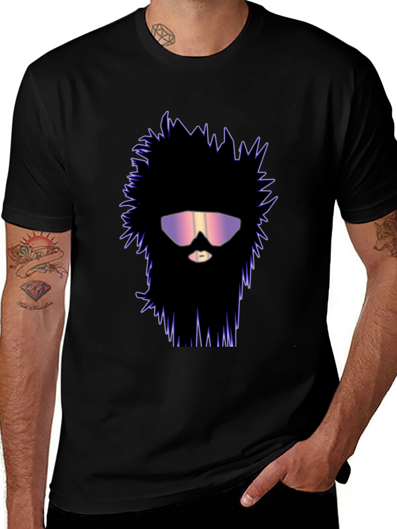 Retro Wave Beard T-Shirt - Unique Graphic Tee