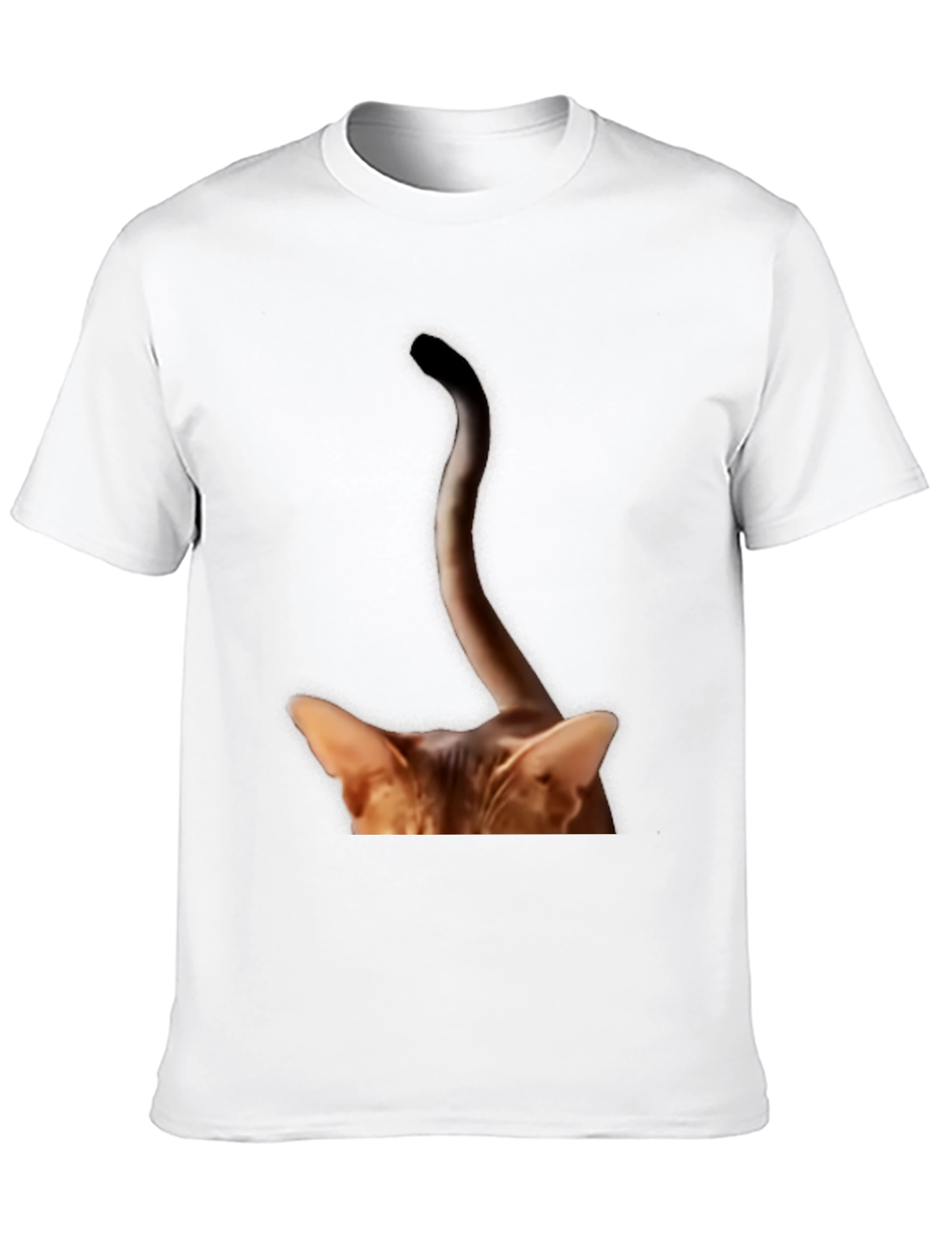 Cat Tail Peek T-Shirt - Quirky Animal Tee