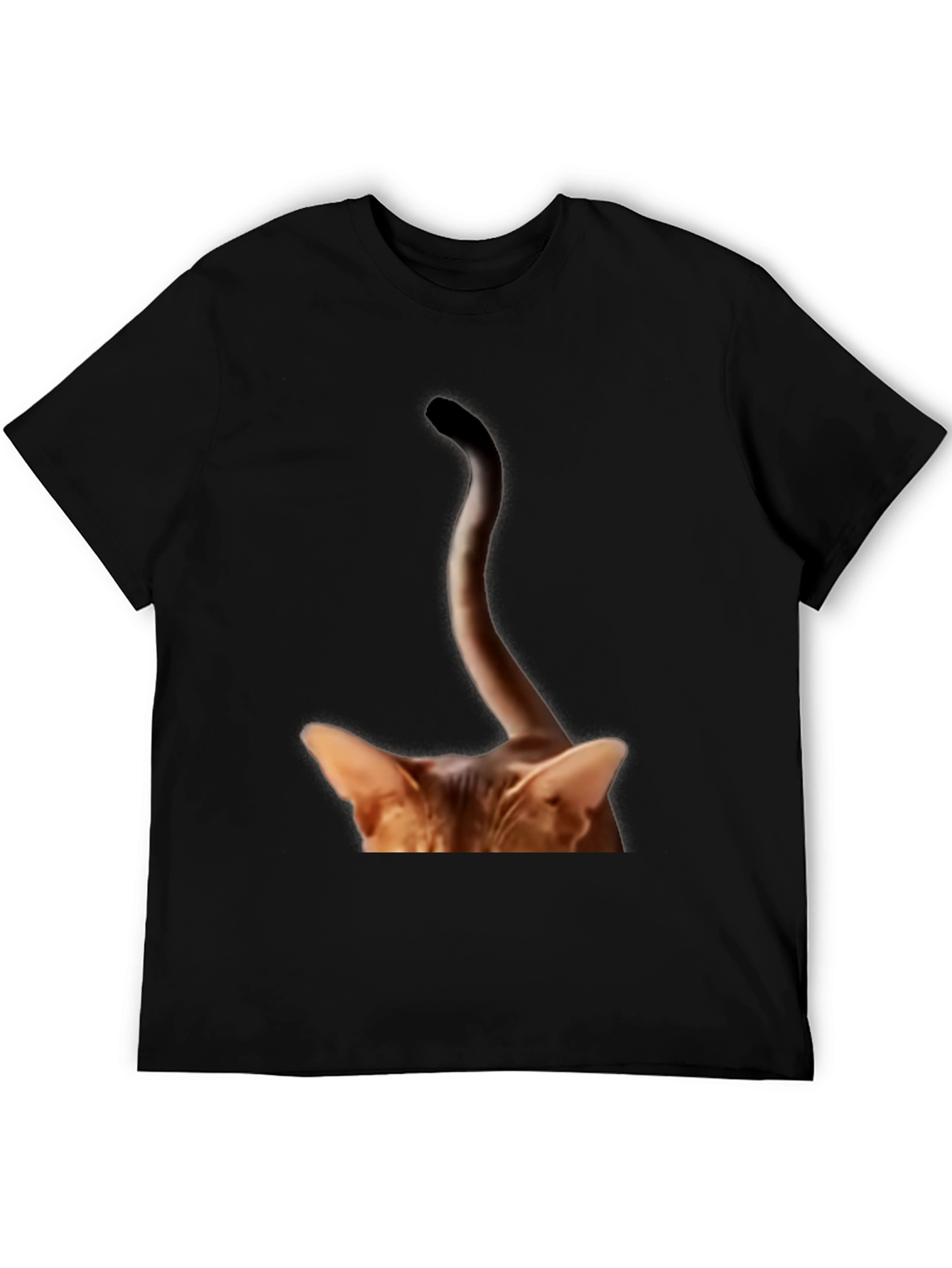 Cat Tail Peek T-Shirt - Quirky Animal Tee