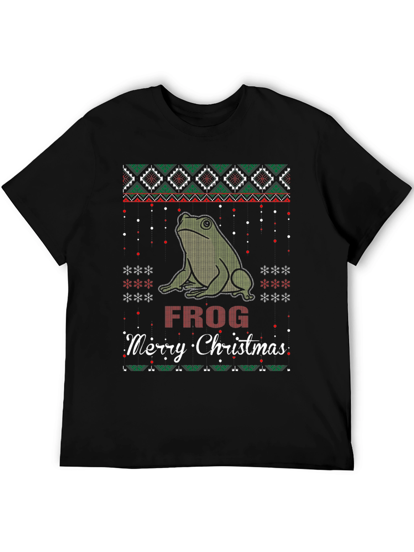 Frog Merry Christmas Ugly Sweater Style T-Shirt