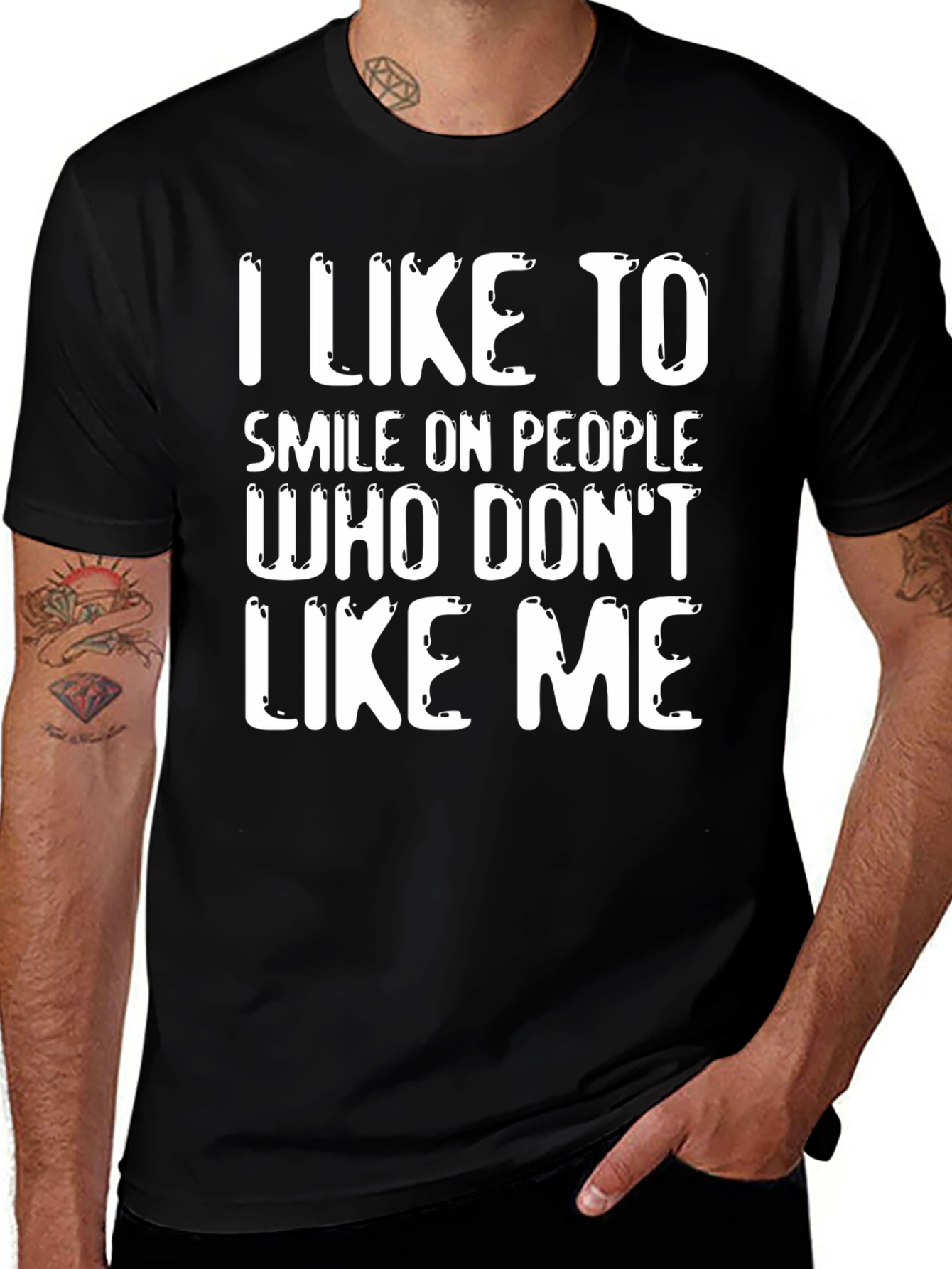Funny Sarcastic Graphic T-Shirt - I Like to Smile