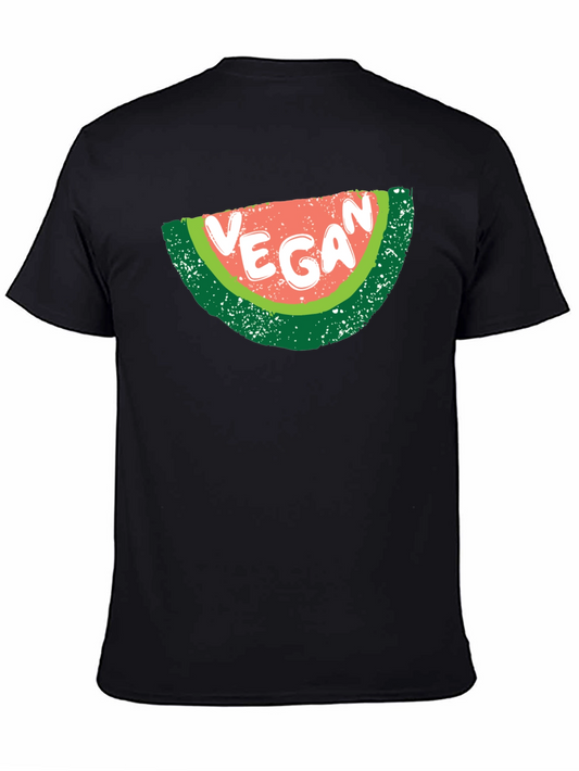 Vegan Watermelon Graphic T-Shirt - Unisex Black Tee